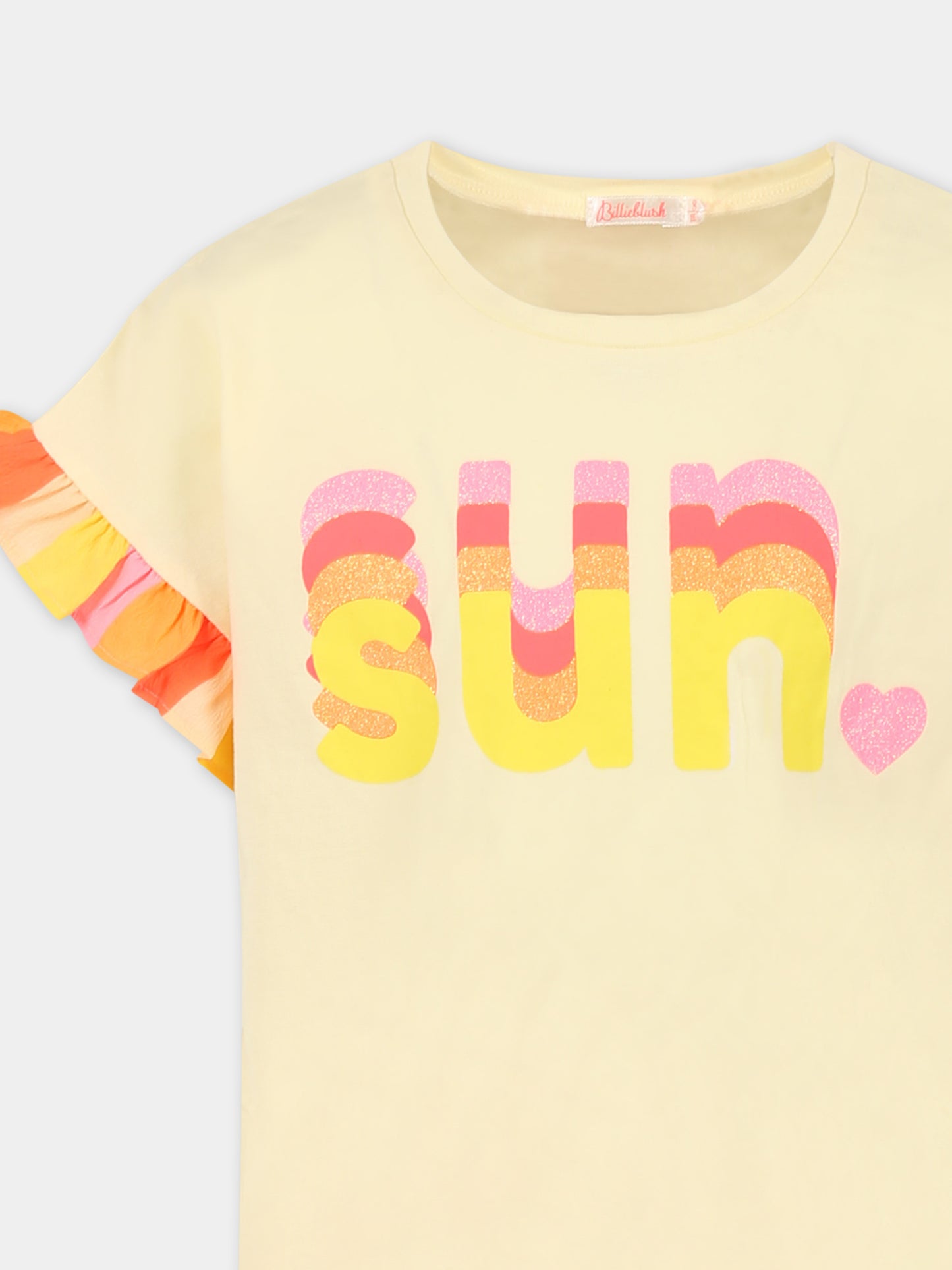 Completo giallo per bambina con scritta,Billieblush,U20912 531