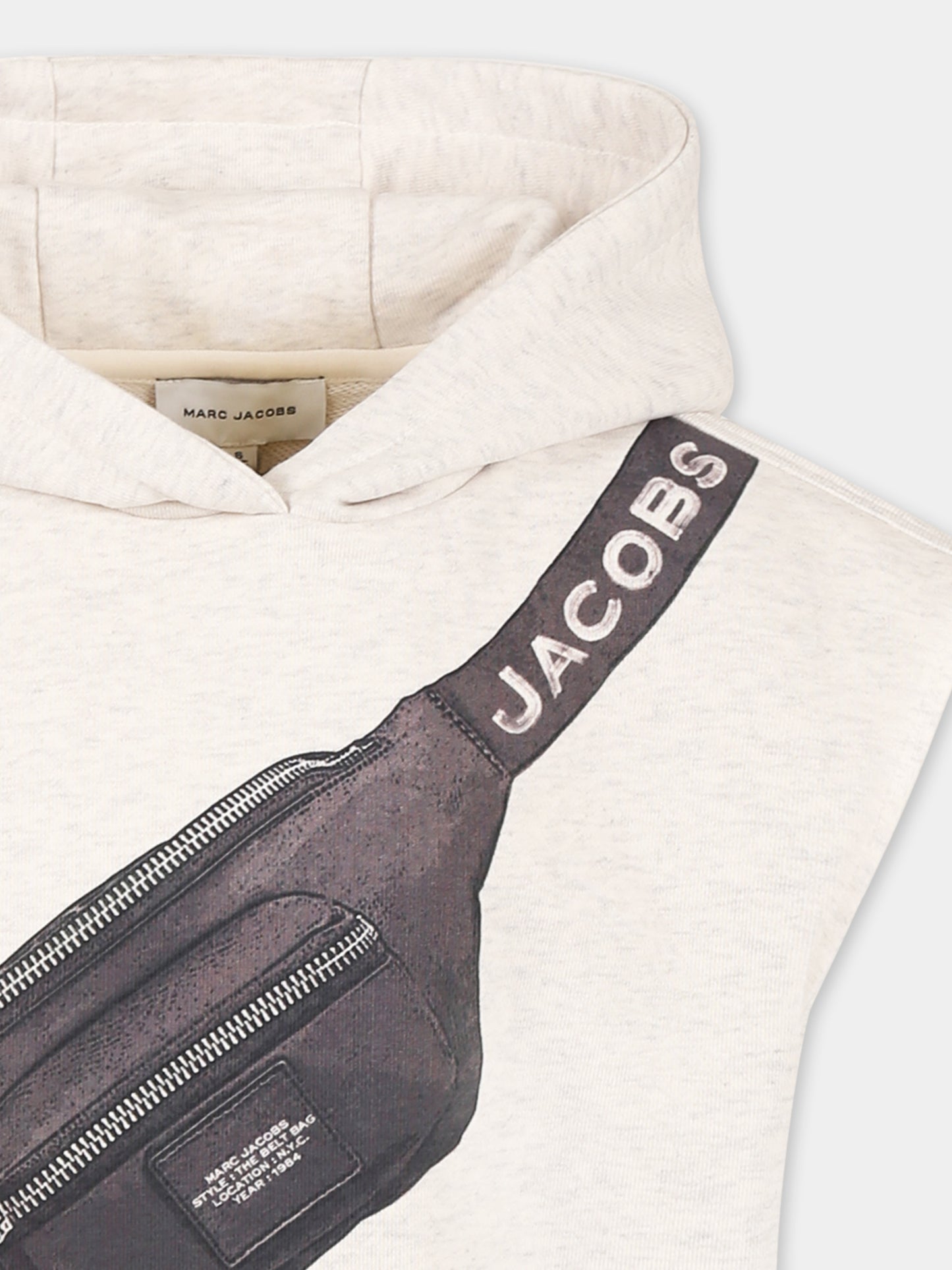 Felpa beige per bambino con stampa marsupio,Marc Jacobs,W60427 C23