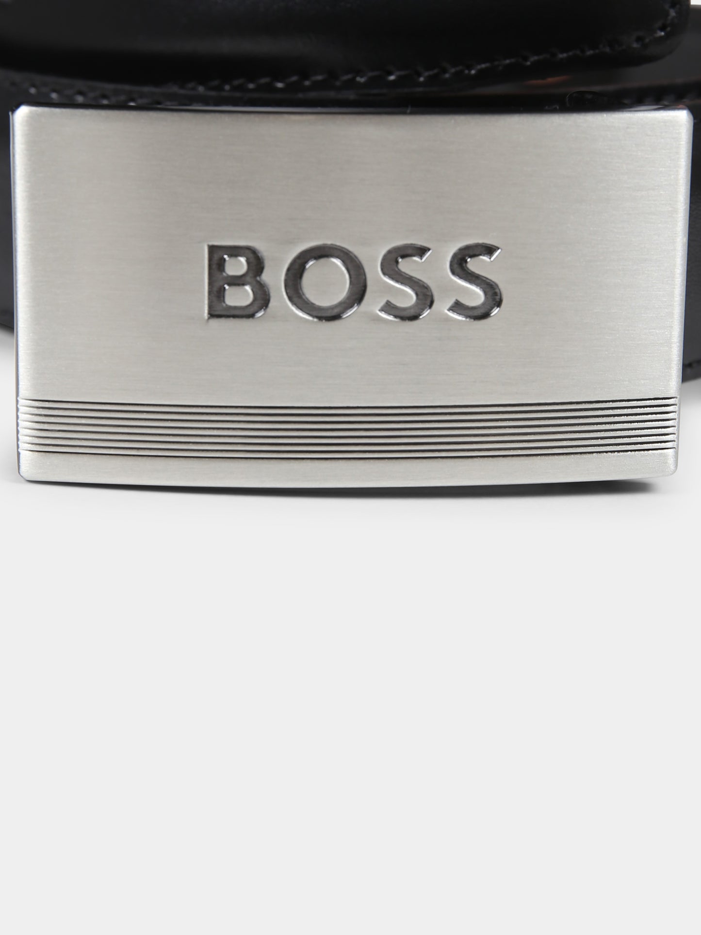 Cintura nera per bambino con logo,Boss,J51741 09B