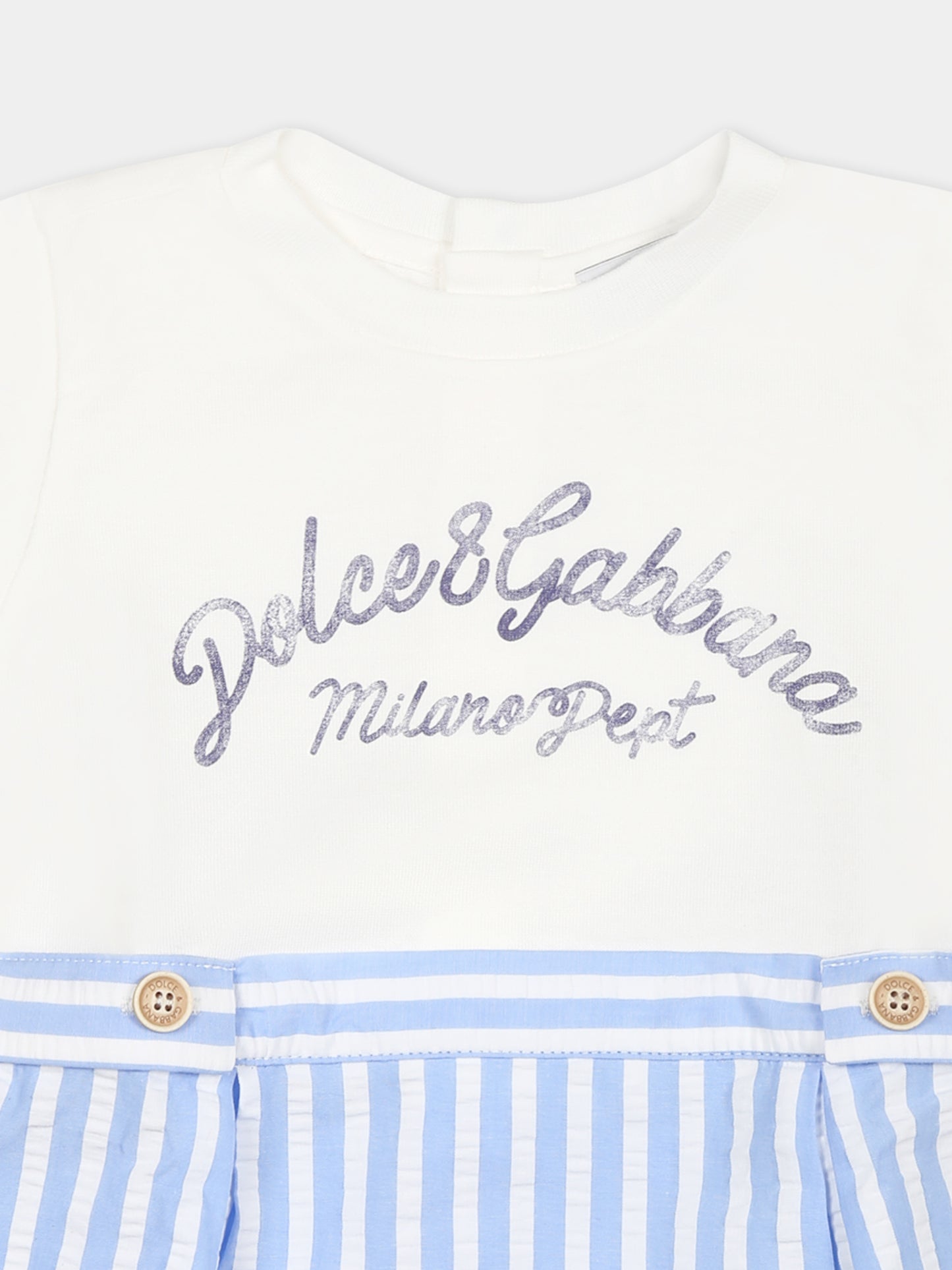 Pagliaccetto multicolor per neonato con logo,Dolce & Gabbana Kids,L1JOAE G7N9W S9000