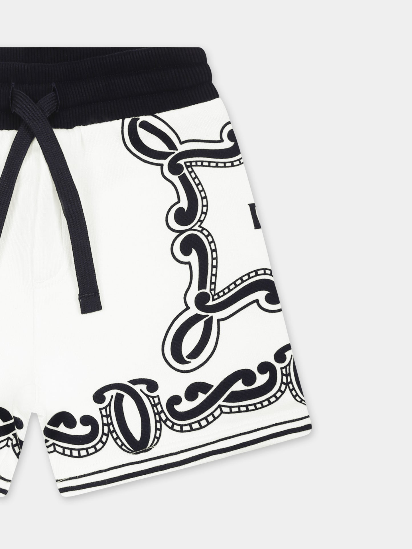 White shorts for baby boy with bandana print