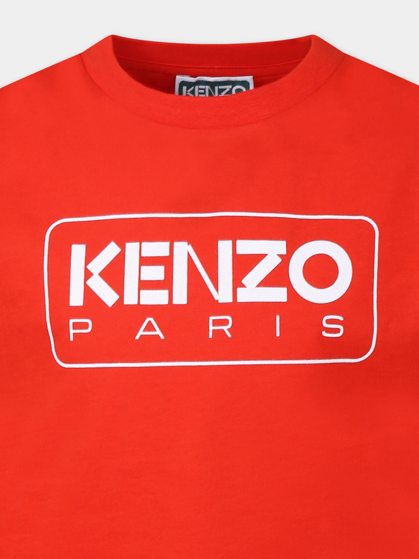 T-shirt rossa per bambini con logo,Kenzo Kids,K61142 997
