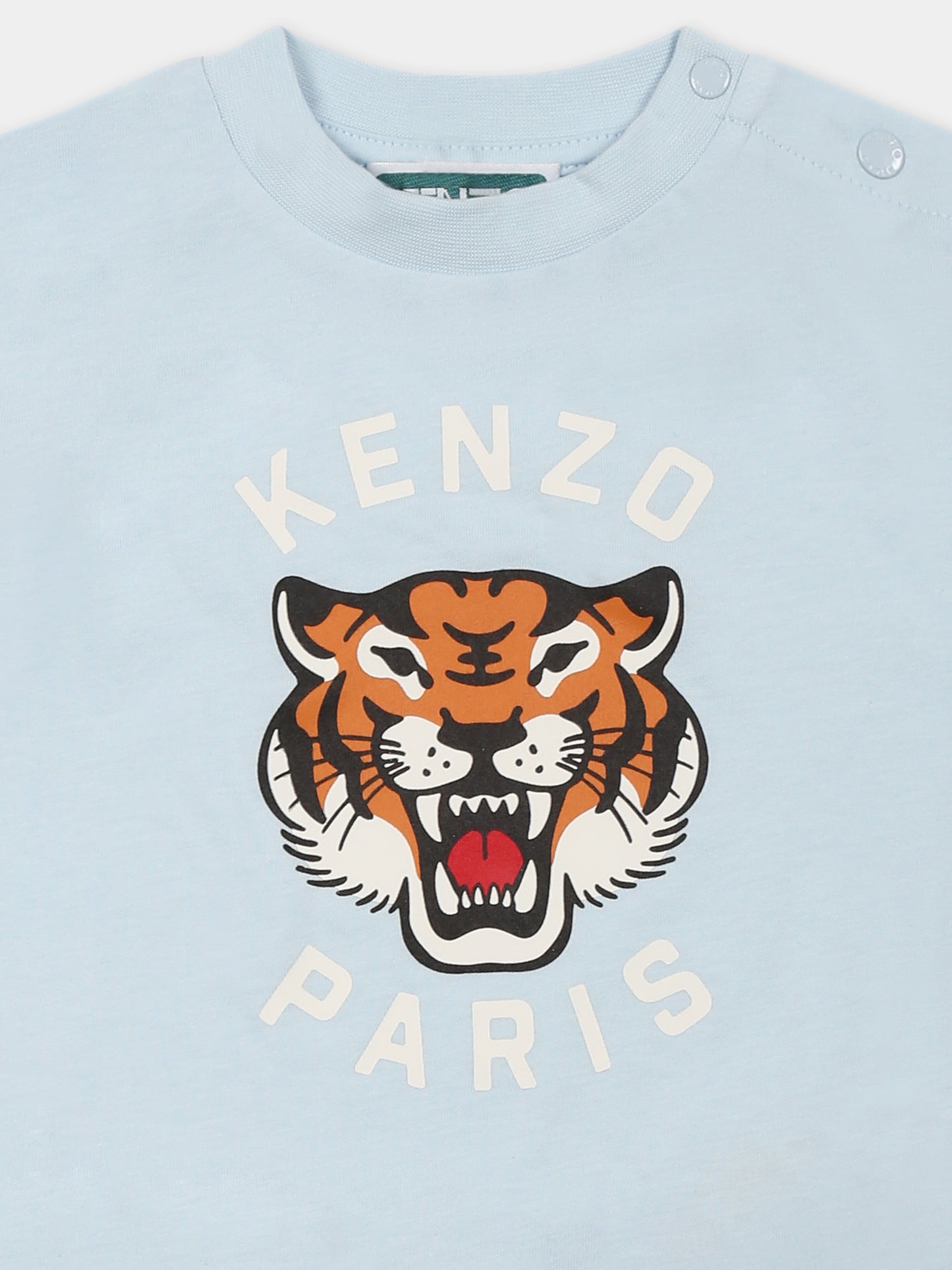 Light blue t-shirt for baby boy with tiger