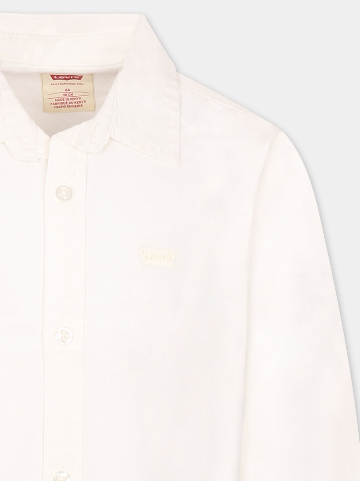 Camicia bianca per bambino con logo,Levi's Kids,N129 W1T