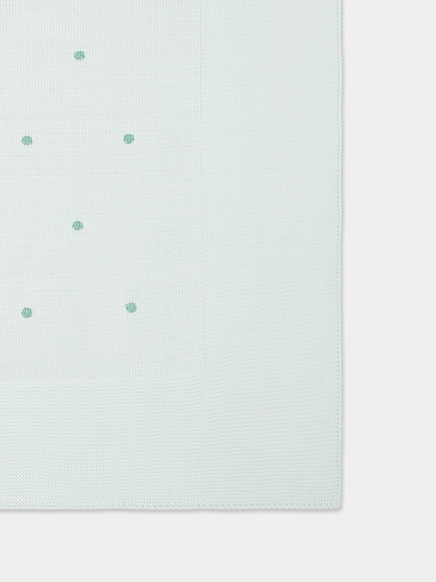 Green blanket for babykids with polka dots