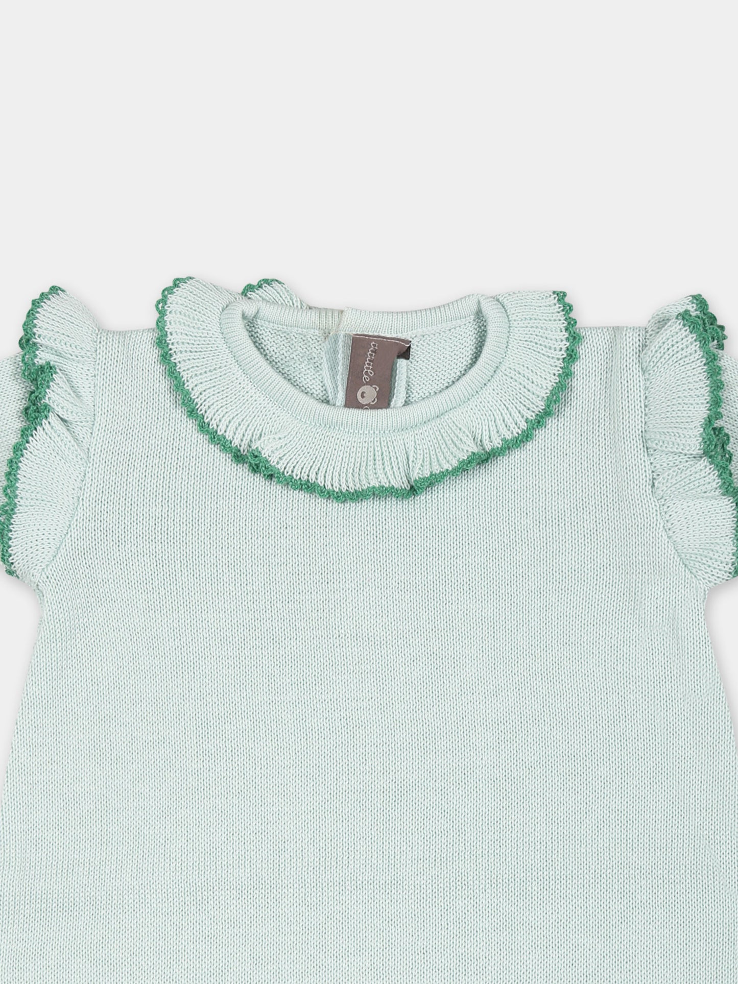 Green romper for baby girl