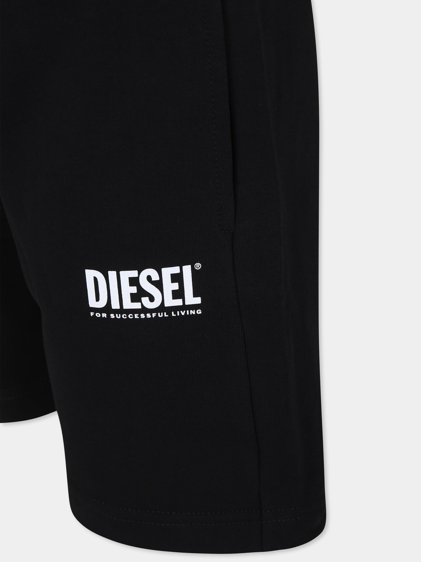 Pantaloni neri per bambino con logo,Diesel,J01733 KYAVF K900