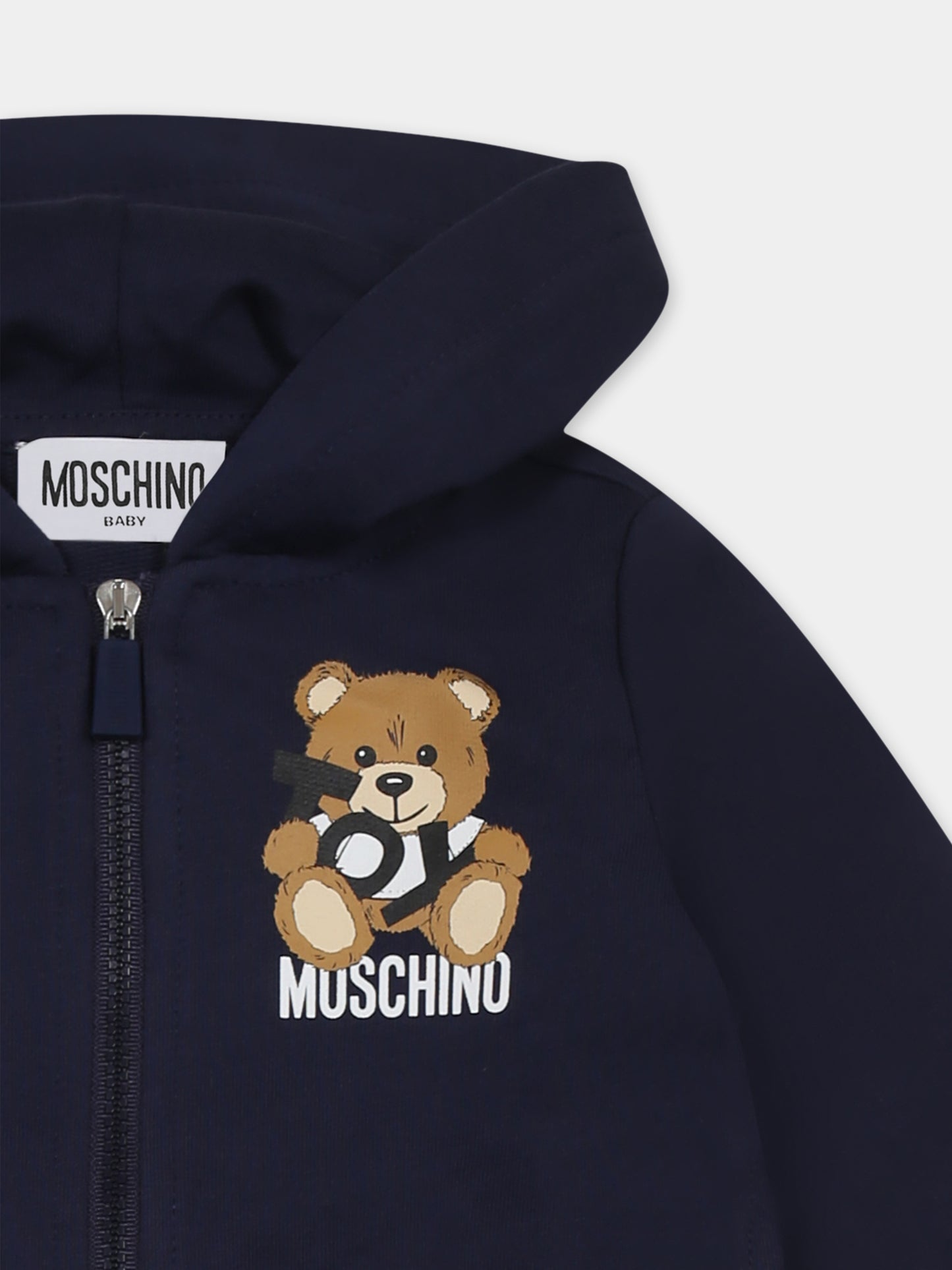 Completo blu per neonato con Teddy Bear,Moschino Kids,MMK04R LCA19 40016