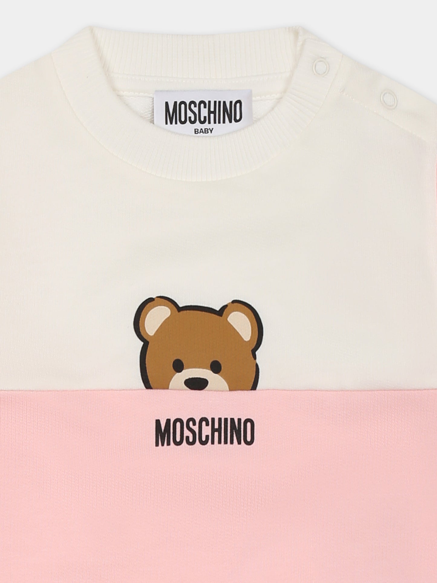 Pink sweatshirt for baby girl with Teddy Bear