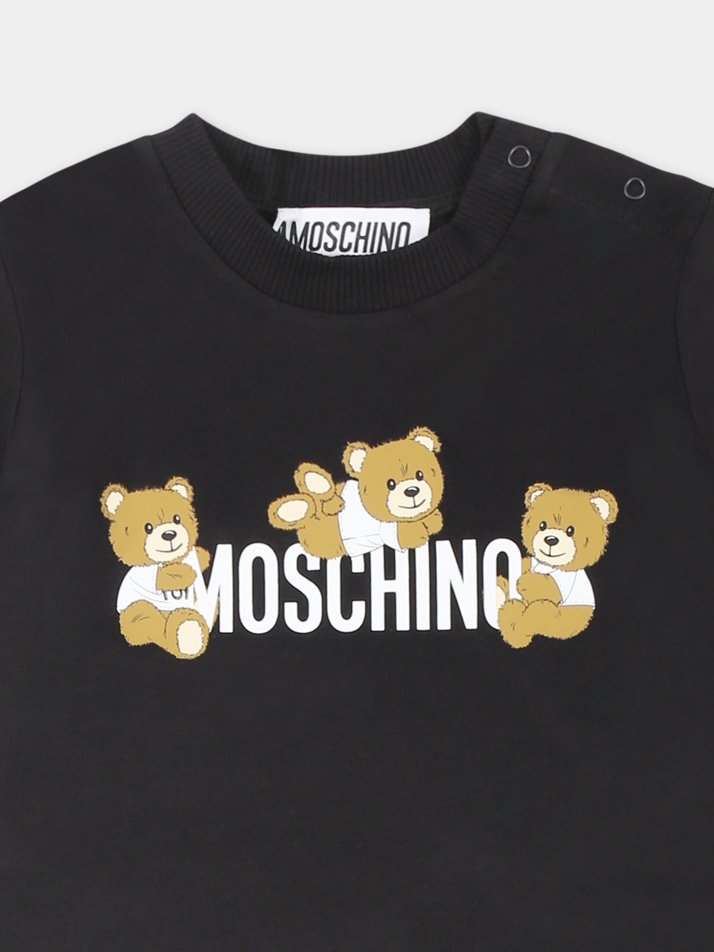 Completo multicolor per neonato con tre Teddy Bears e logo,Moschino Kids,MZG00M LAA03 82213