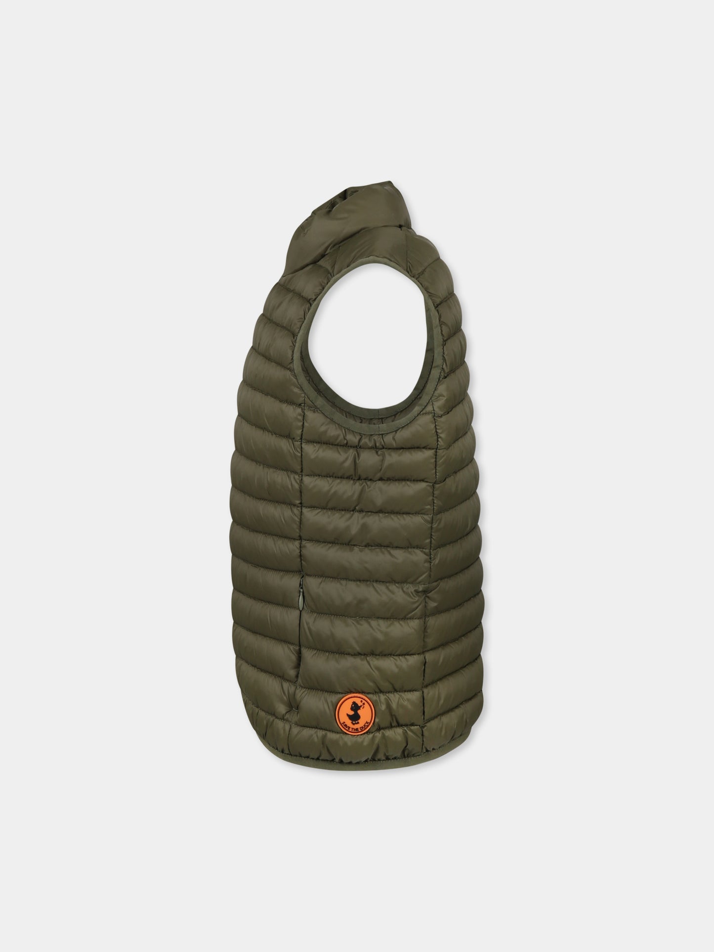 Gilet verde Dolin per bambino con logo,Save The Duck Kids,J82430X GIGA20 50012