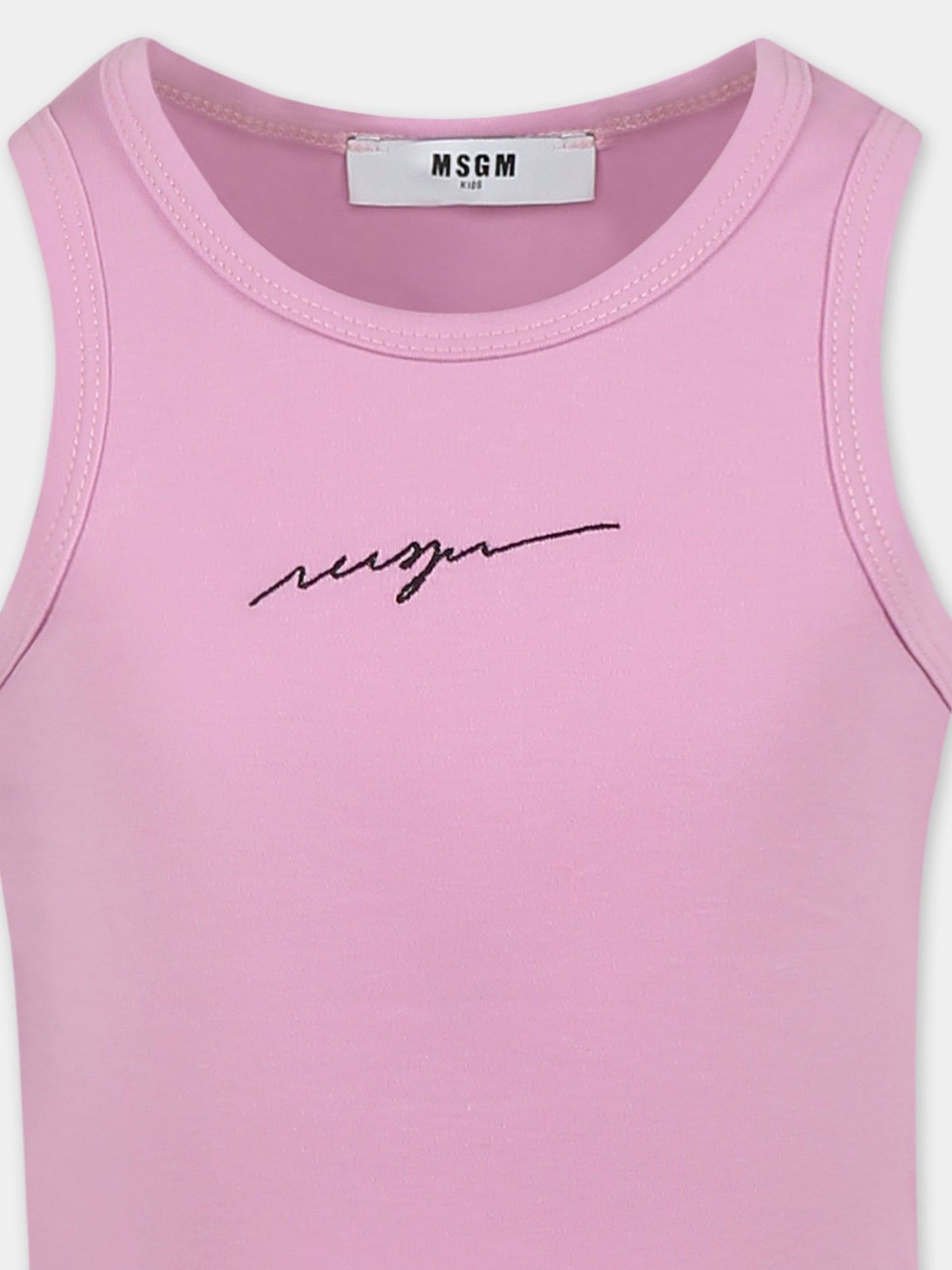 Vestito rosa per bambina con logo,Msgm Kids,S5MSJGDR076 MS003