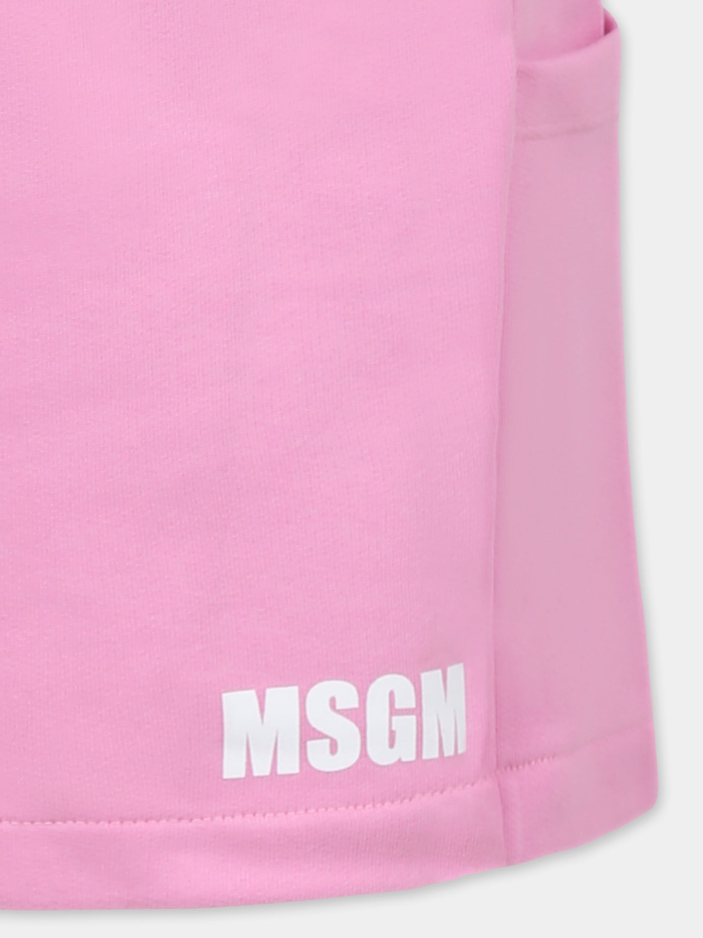 Gonna rosa per bambina con logo,Msgm Kids,S5MSJGSK090 MS003