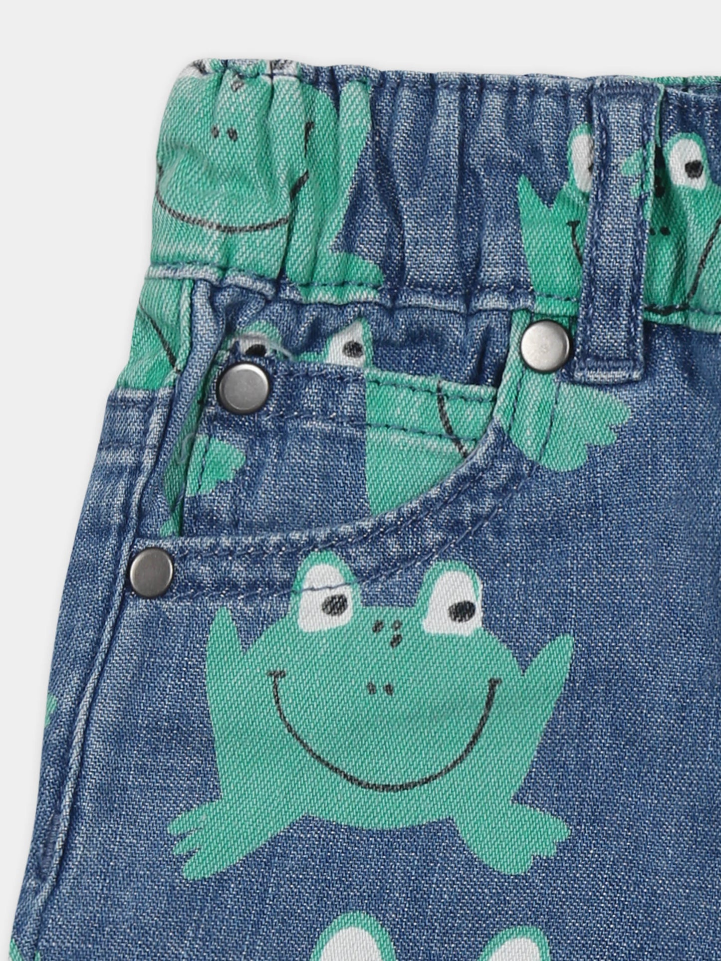 Blue shorts for baby boy with frogs
