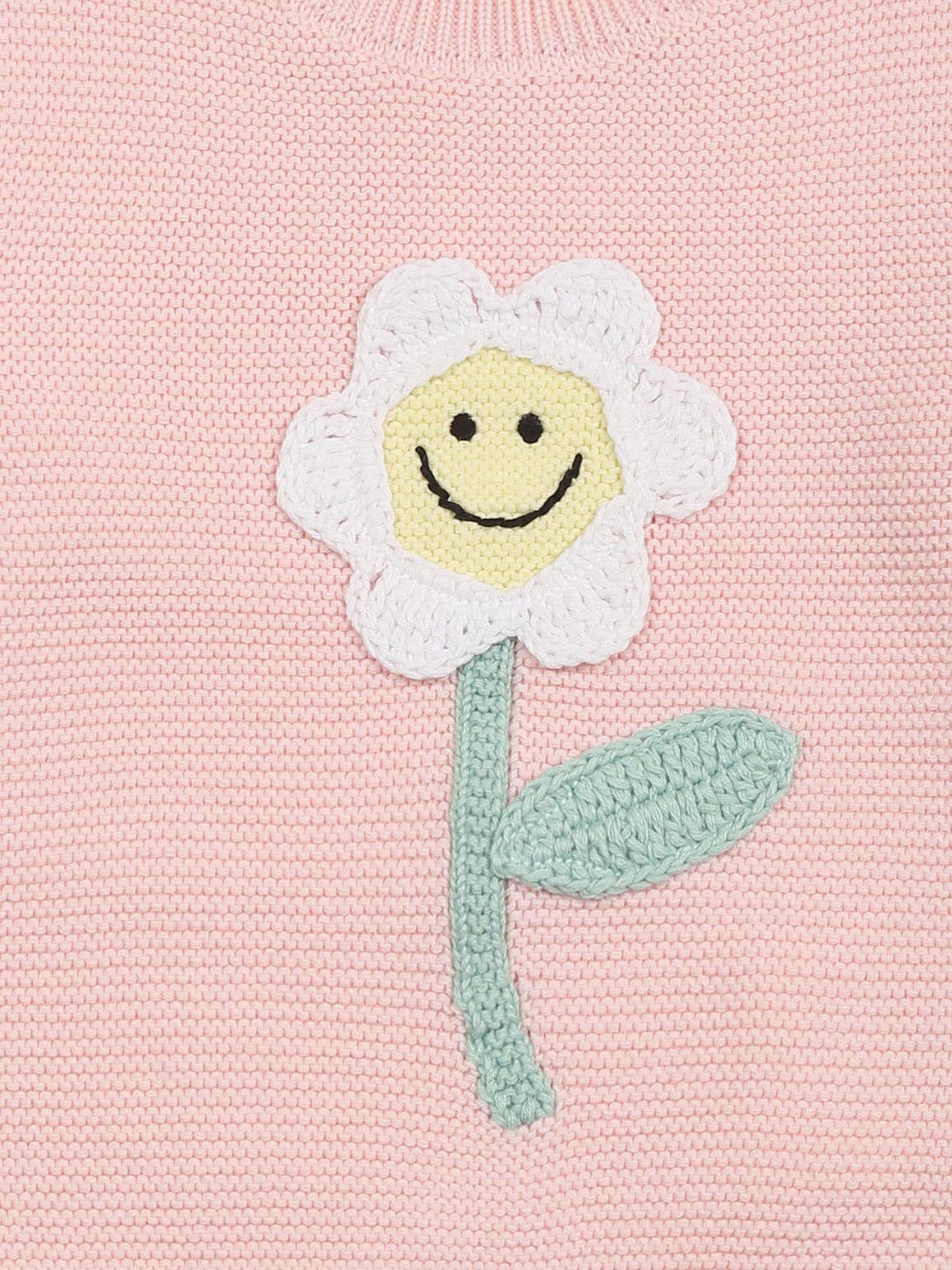 Pink sweater for baby girl with flower