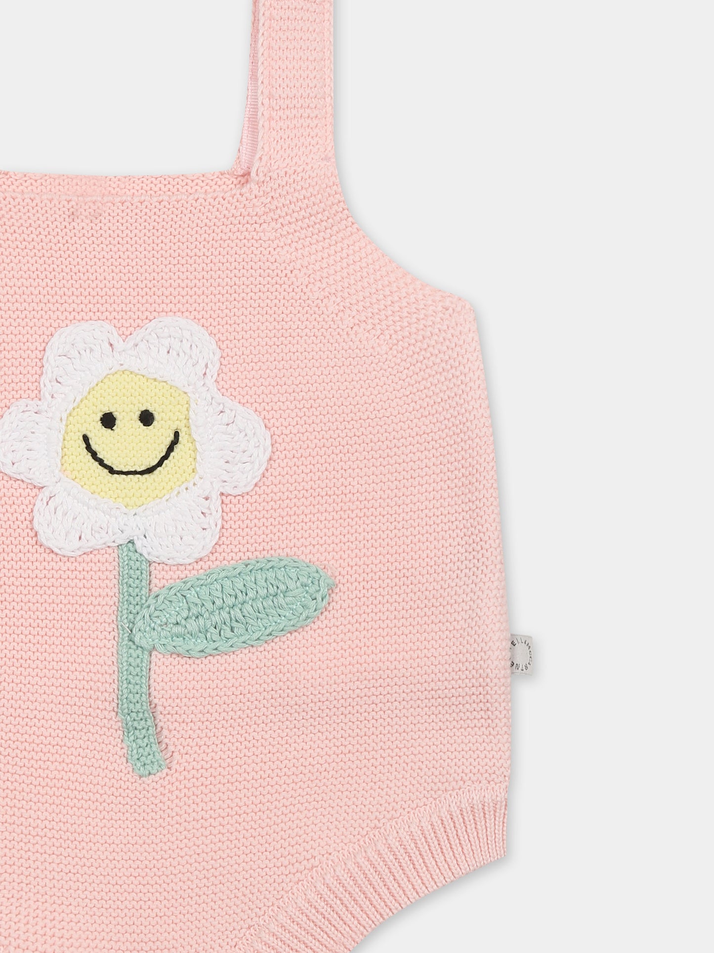 Body rosa per neonata con fiore,Stella Mccartney Kids,TWA082 Z2423 551