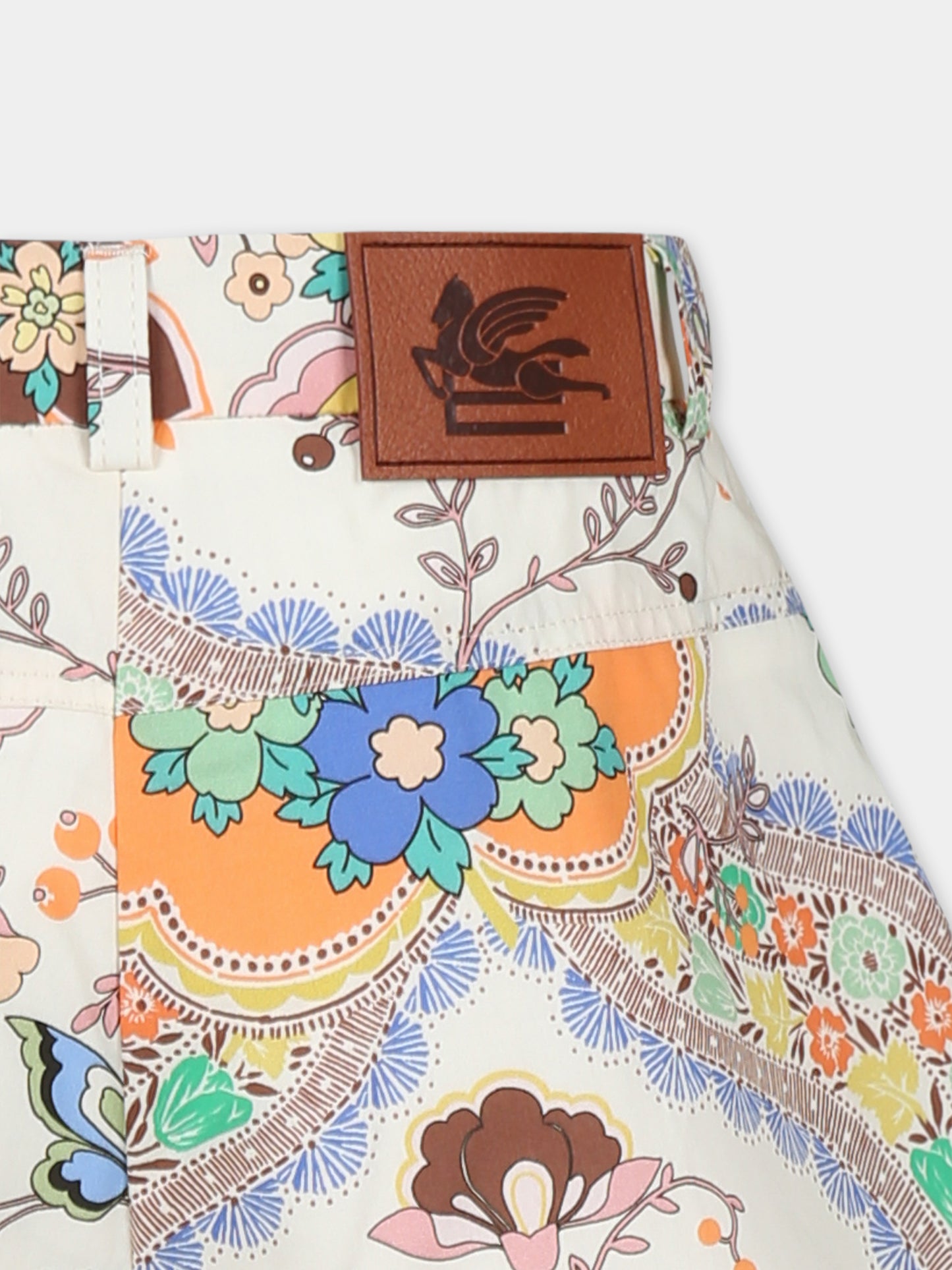 Shorts avorio per bambina con stampa Paisley,Etro,GW6B19 P0495 105RS