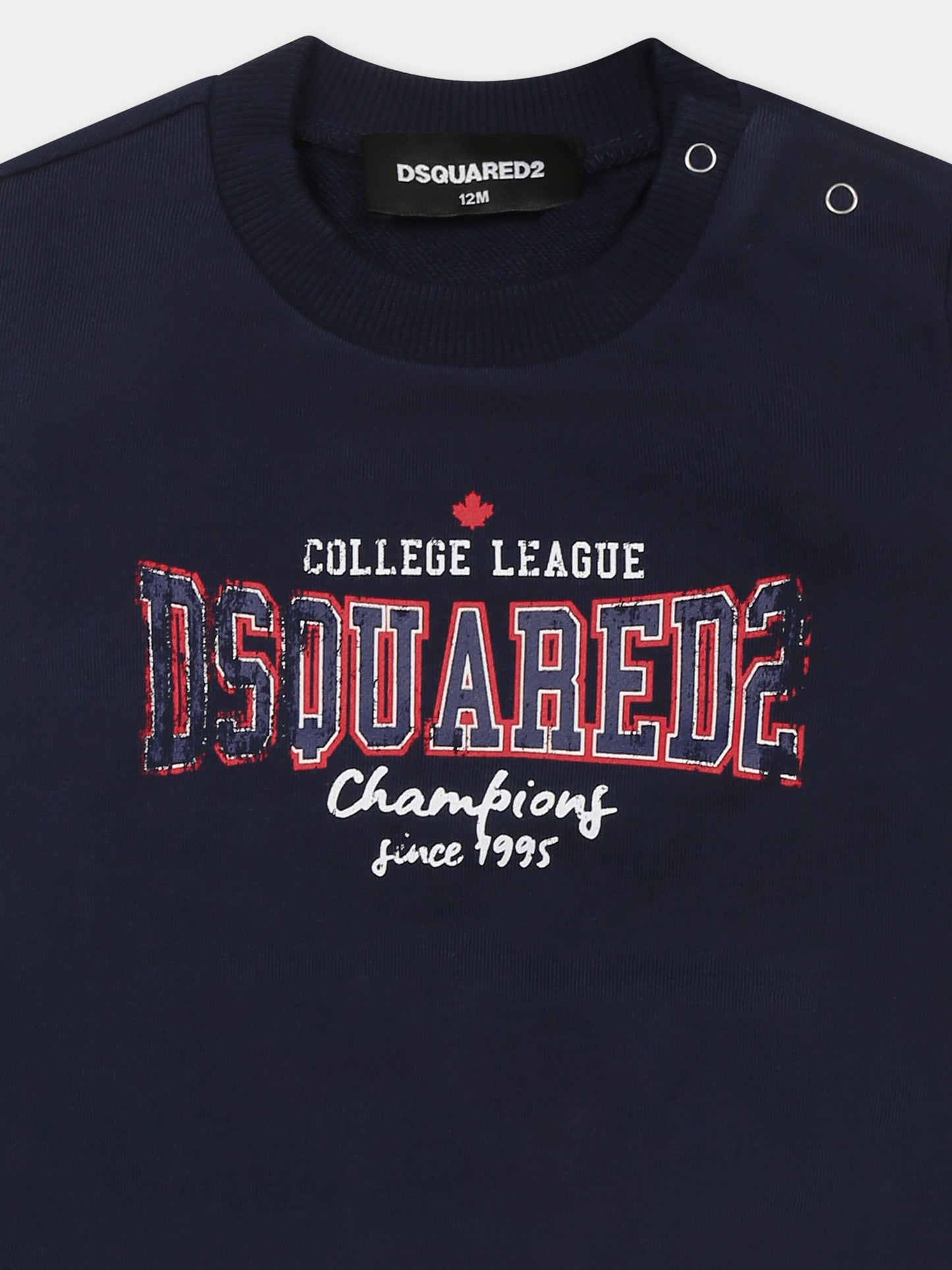 Felpa blu per neonato con logo,Dsquared2,DQ2861 D0ACC D2S902B DQ880