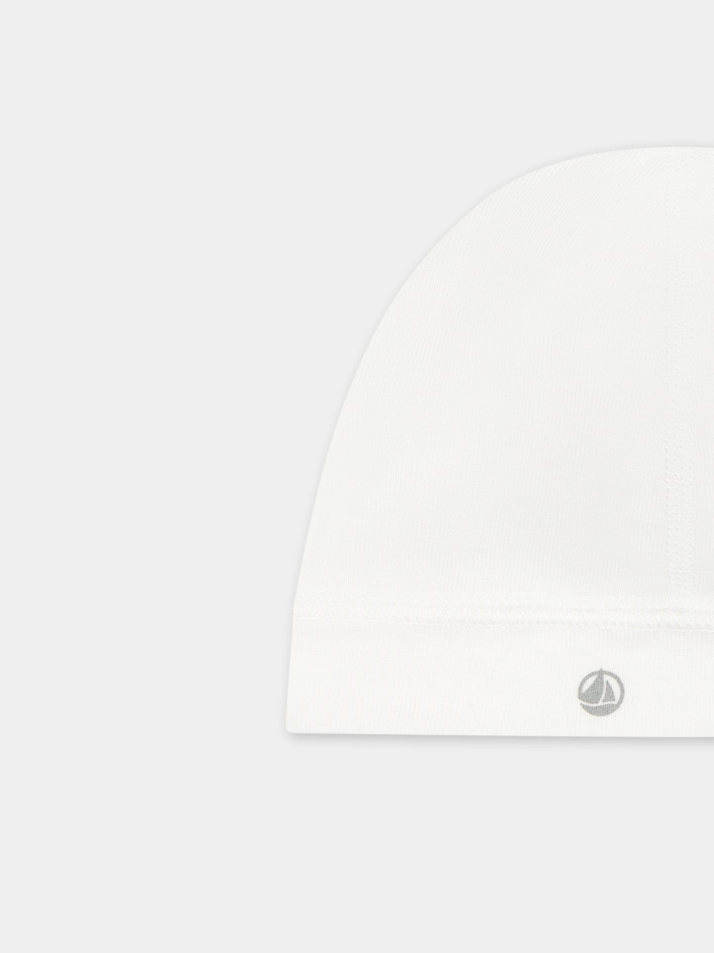 Cappello bianco per neonati con logo,Petit Bateau,A0AZW MARSHMALLOW 01