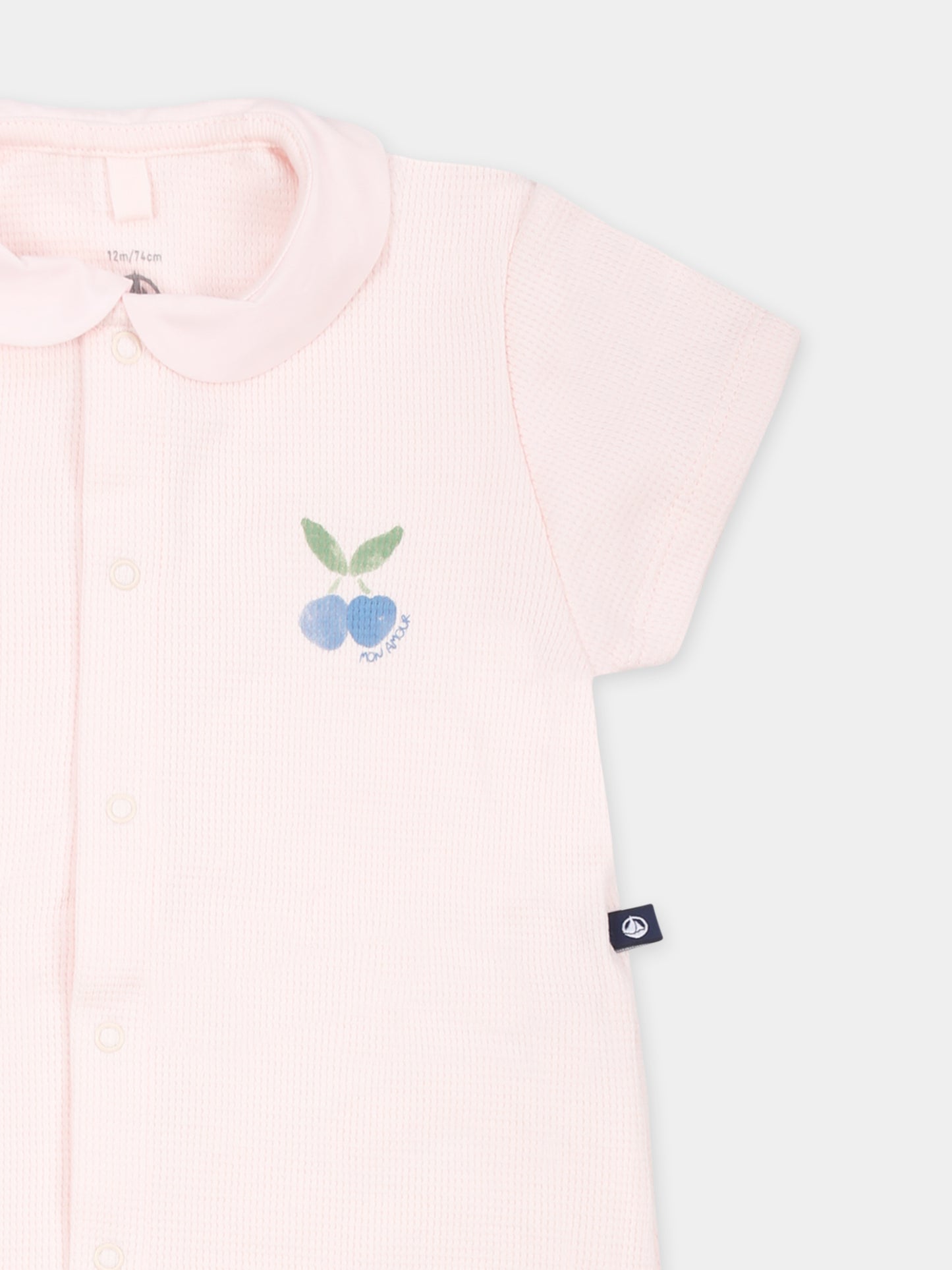 Pagliaccetto rosa per neonata,Petit Bateau,A0CG0 FLEUR 01