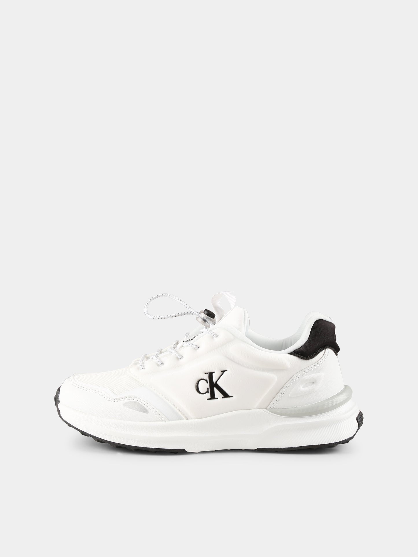 Sneakers bianche per bambini con logo,Calvin Klein Kids,V3X9 83010 1464X002