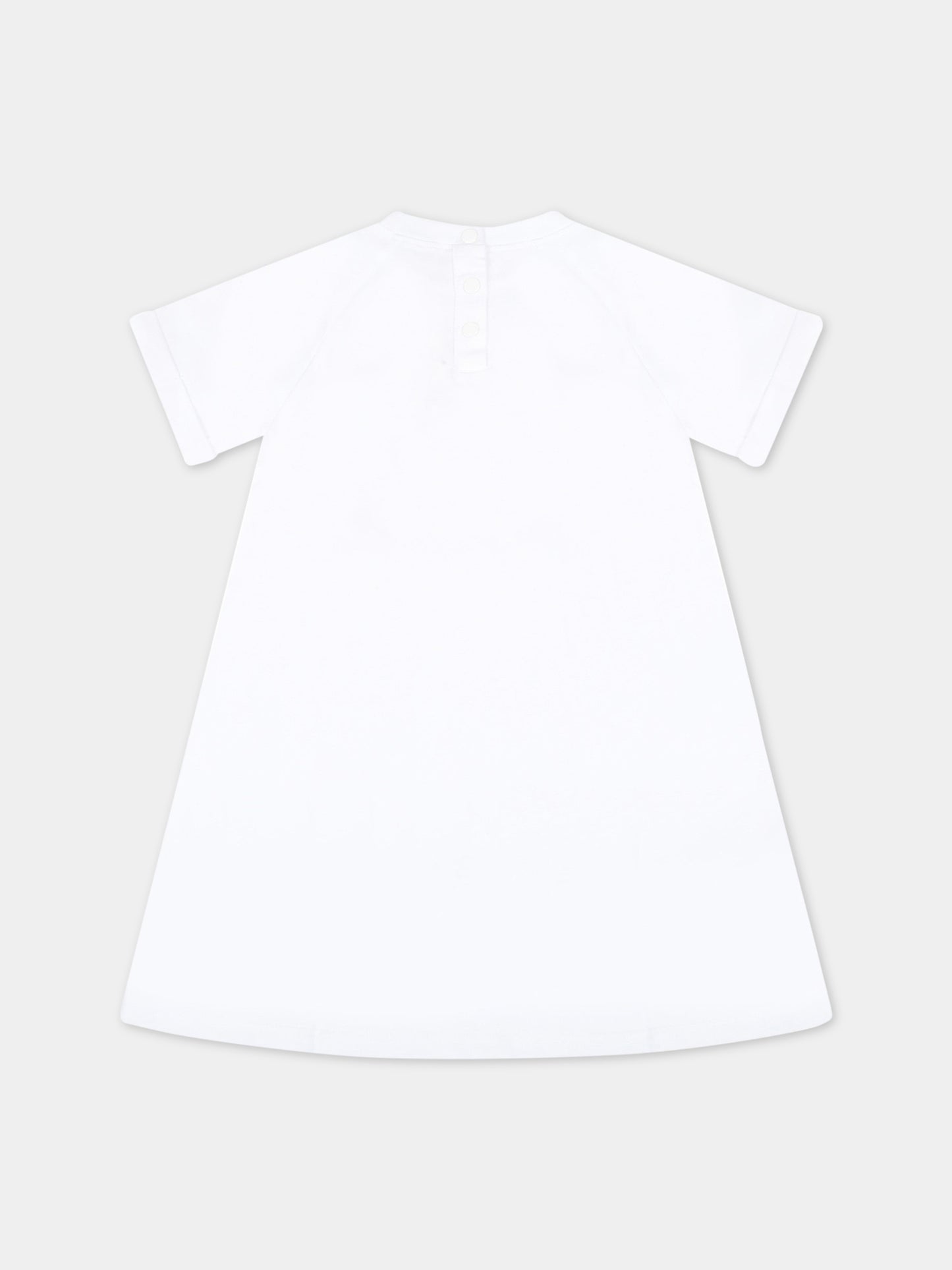 Vestito bianco per neonata con logo,Msgm Kids,MS029052 001