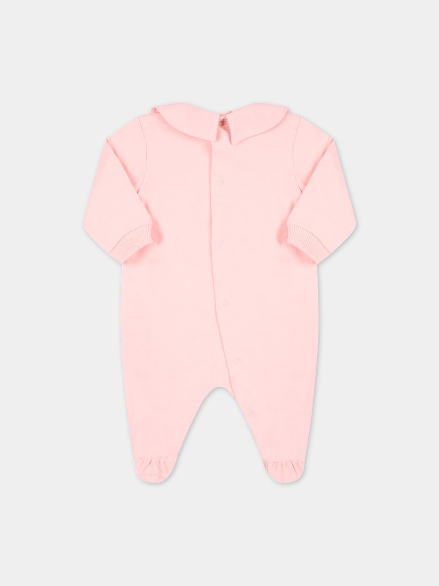 Tutina rosa per neonata con Teddy Bear e logo nero,Moschino Kids,MTY037 LDA00 50209