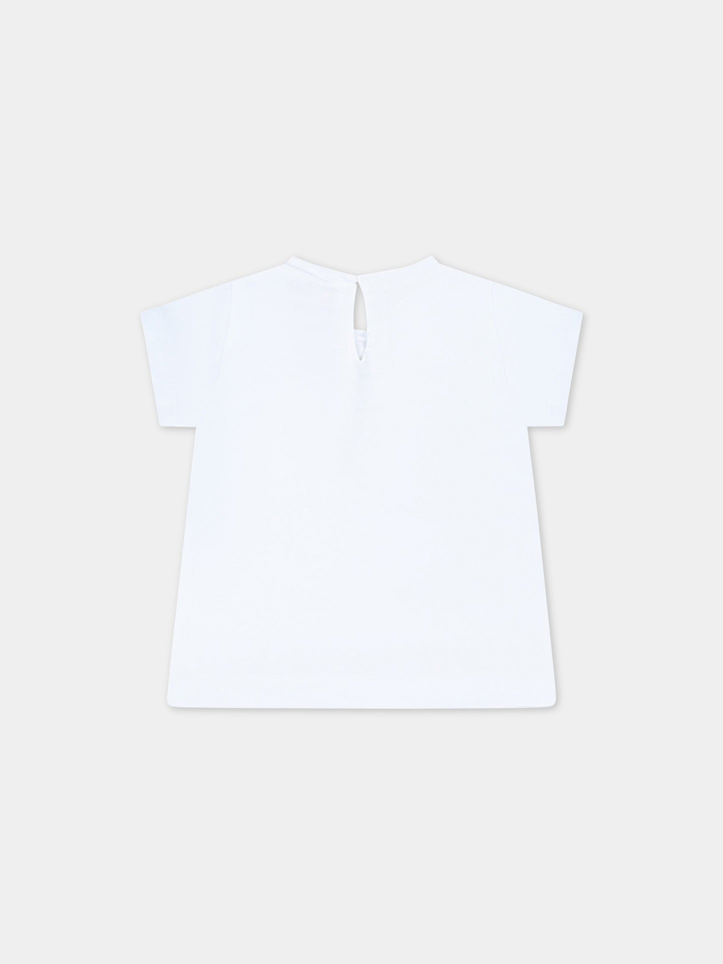 T-shirt bianca per neonata con occhiolino,Chiara Ferragni Collection,53A607 1205 0099