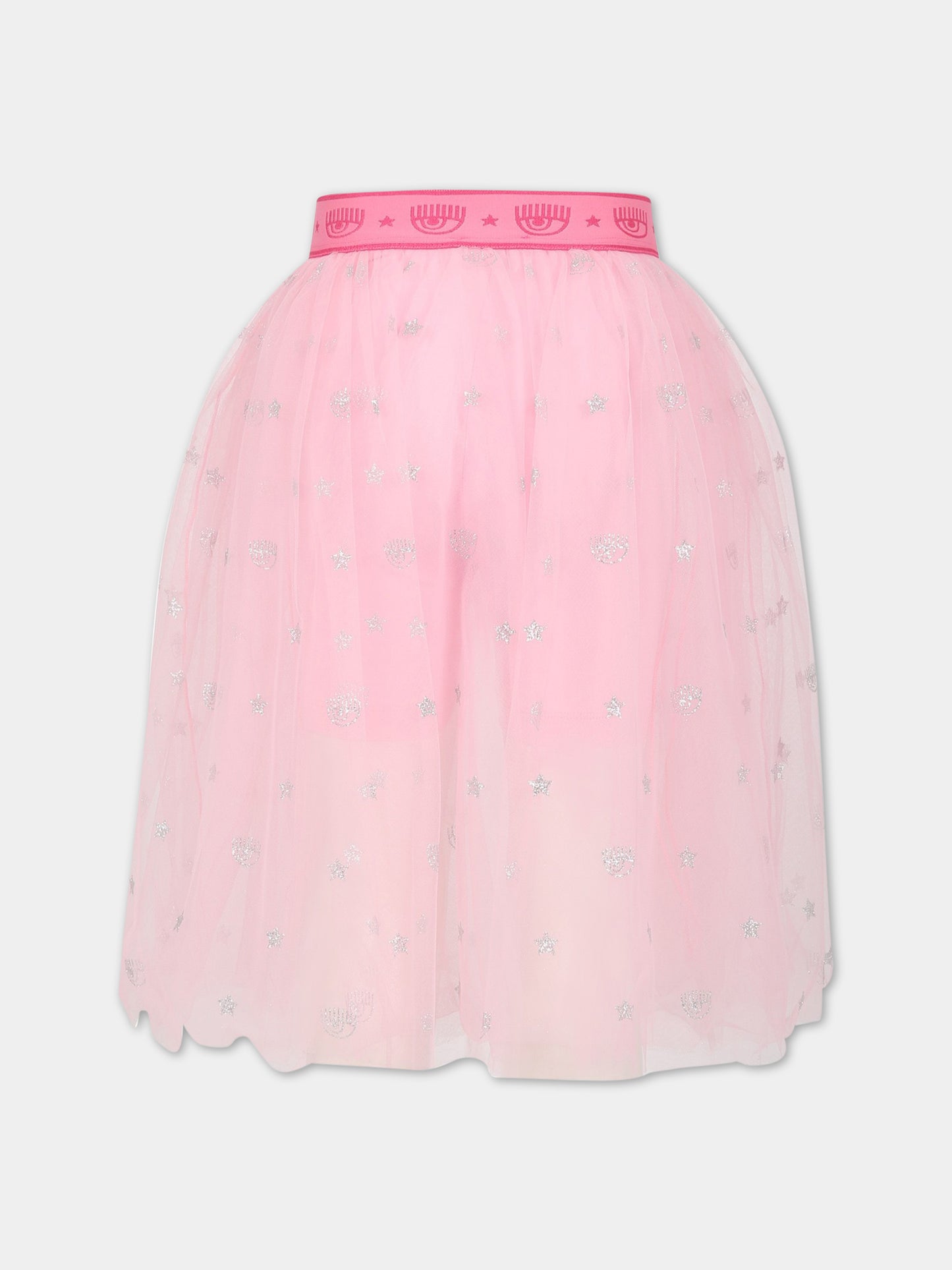 Gonna rosa per bambina con occhiolini,Chiara Ferragni Collection,51A705 1906 9075