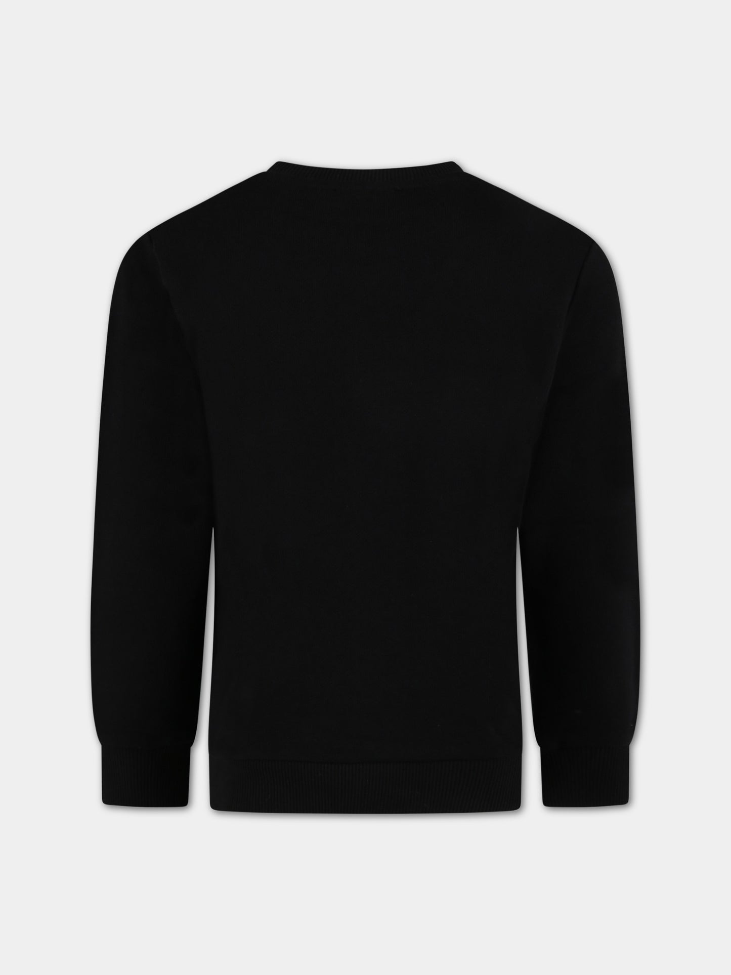 Felpa nera per bambini con logo bianco,Balmain Kids,BS4P80 Z0001 930NE