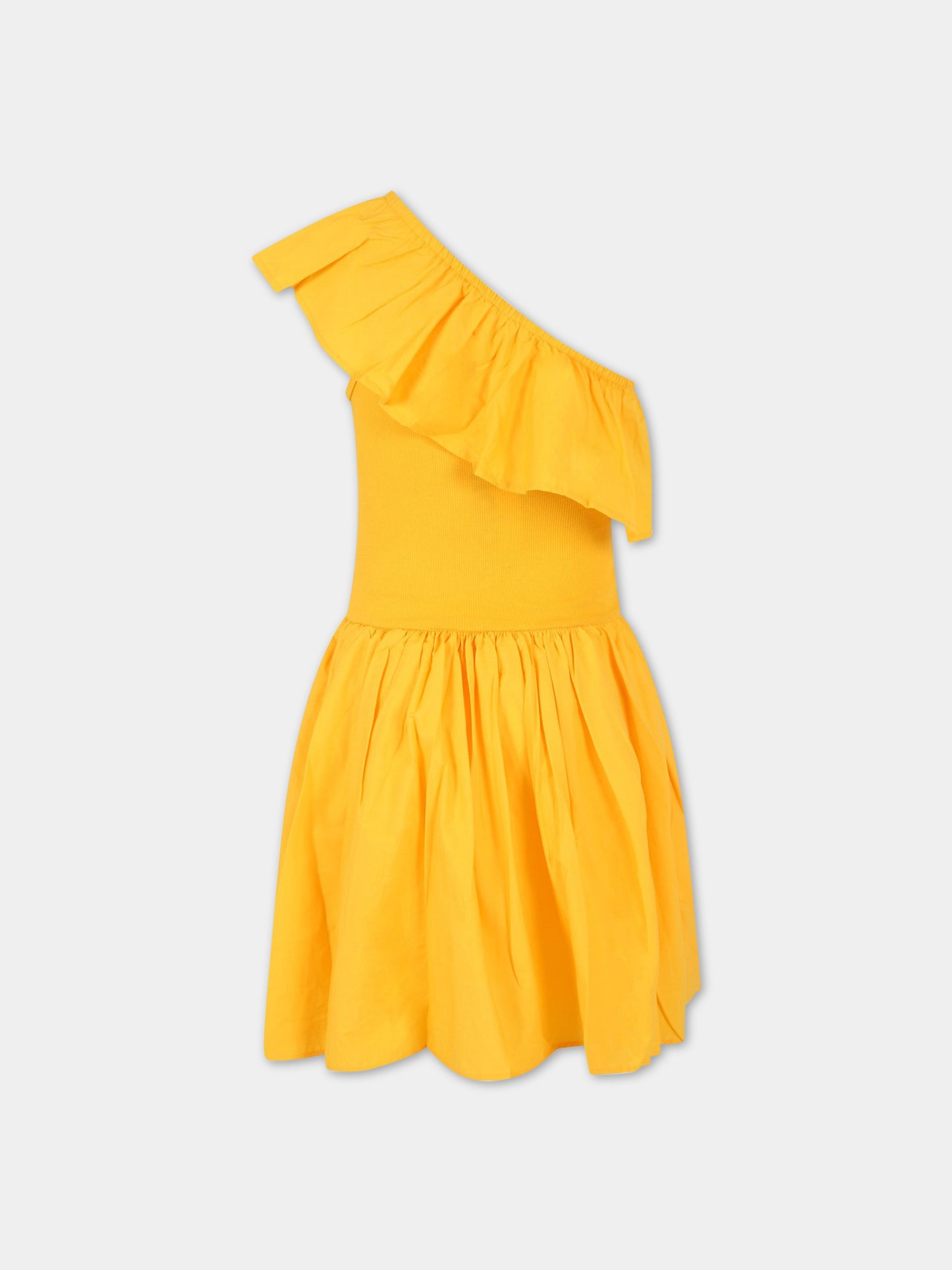 Vestito giallo per bambina con rouches,Molo,2S23E123 8704