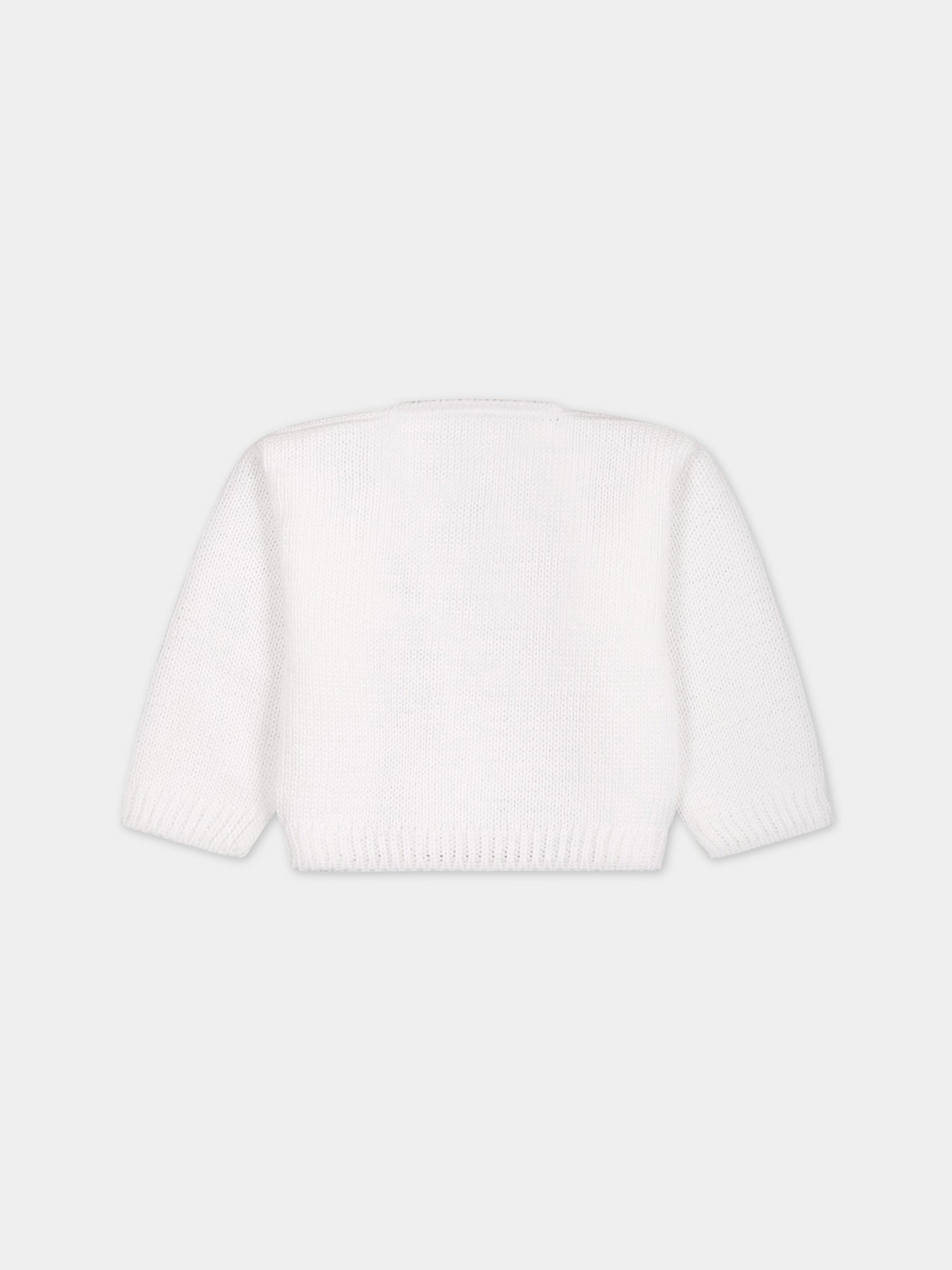 Cardigan bianco per neonata,Little Bear,6003 BIANCO/BIANCO