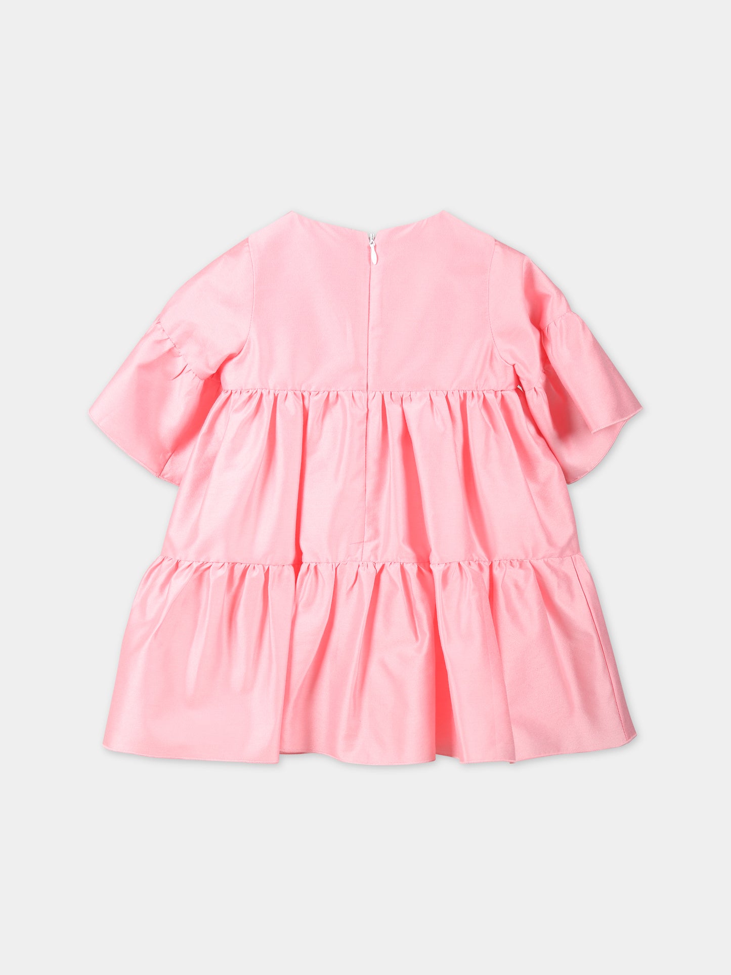 Vestito rosa per neonata con fiocco,Little Bear,6258 CORALLO