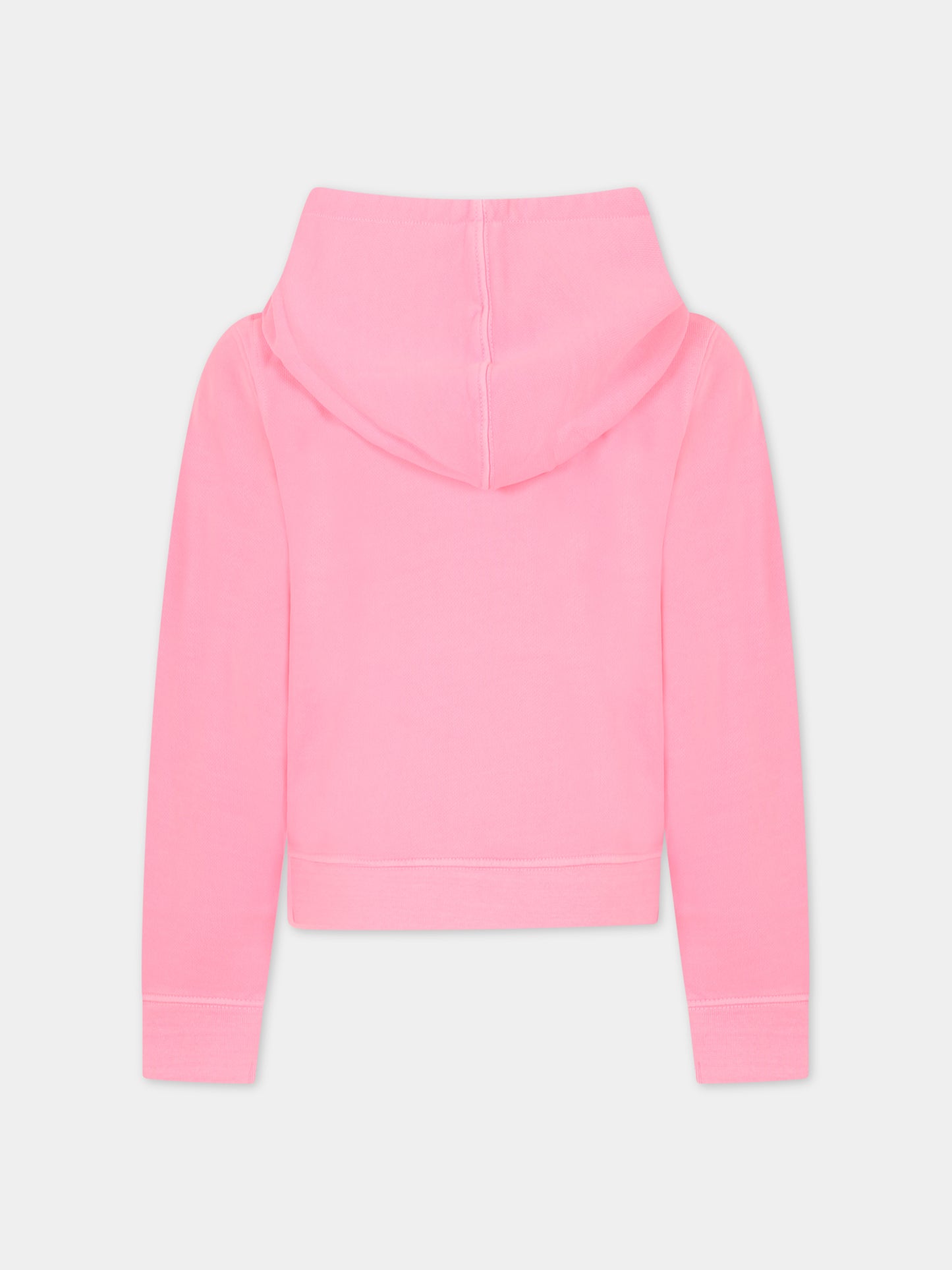 Felpa rosa per bambina con stampa e logo,Zadig & Voltaire Kids,X15388 437