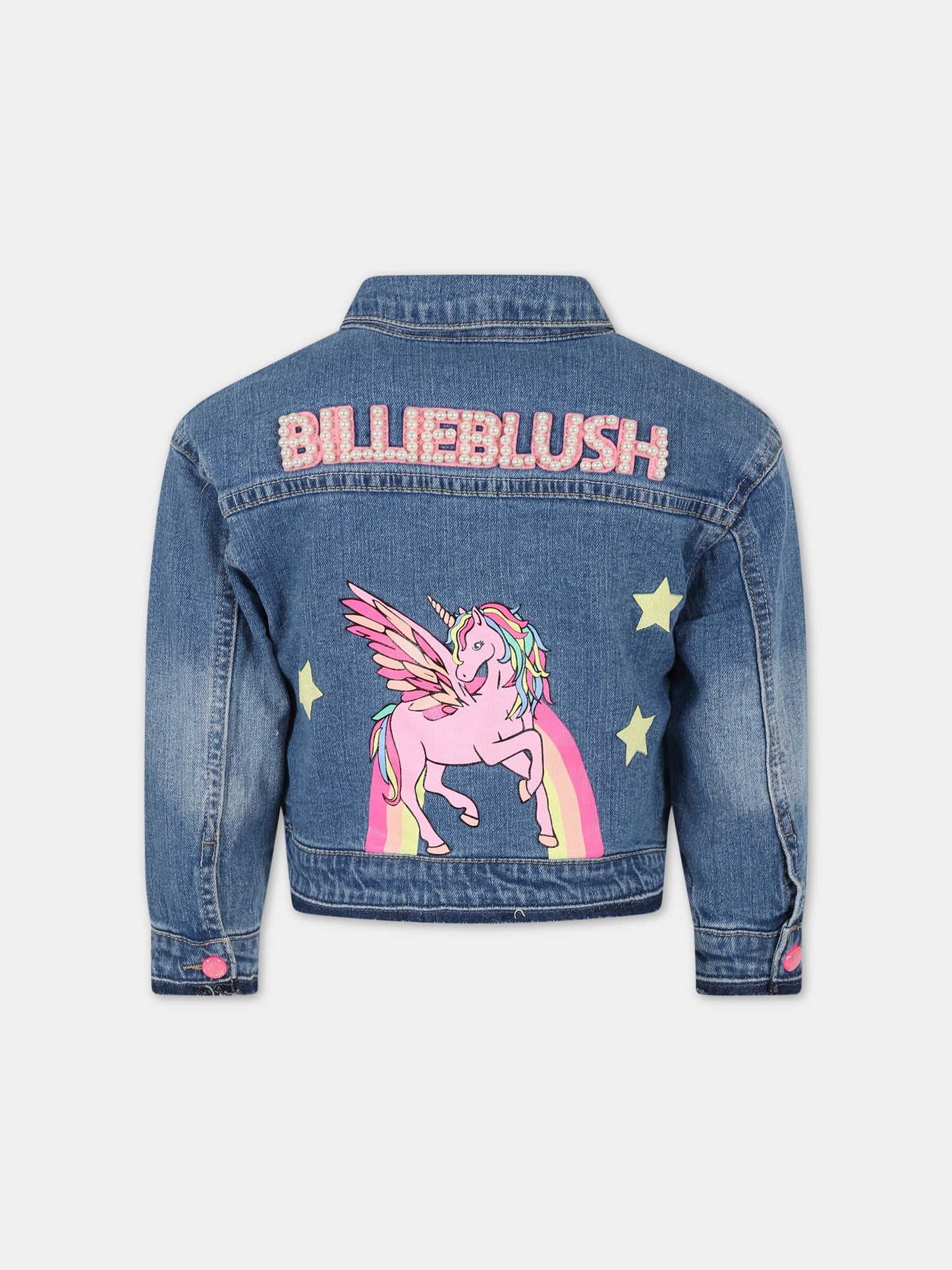 Giacca blu per bambina con unicorno e iconico logo,Billieblush,U16348 Z18