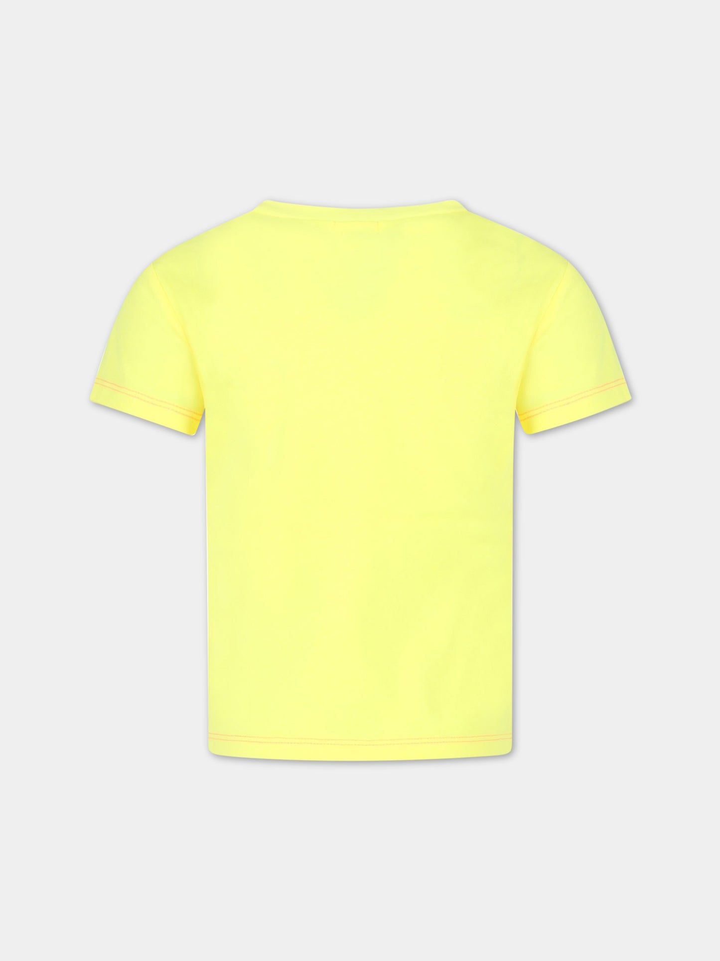 T-shirt gialla per bambina con farfalla,Billieblush,U15B09 549