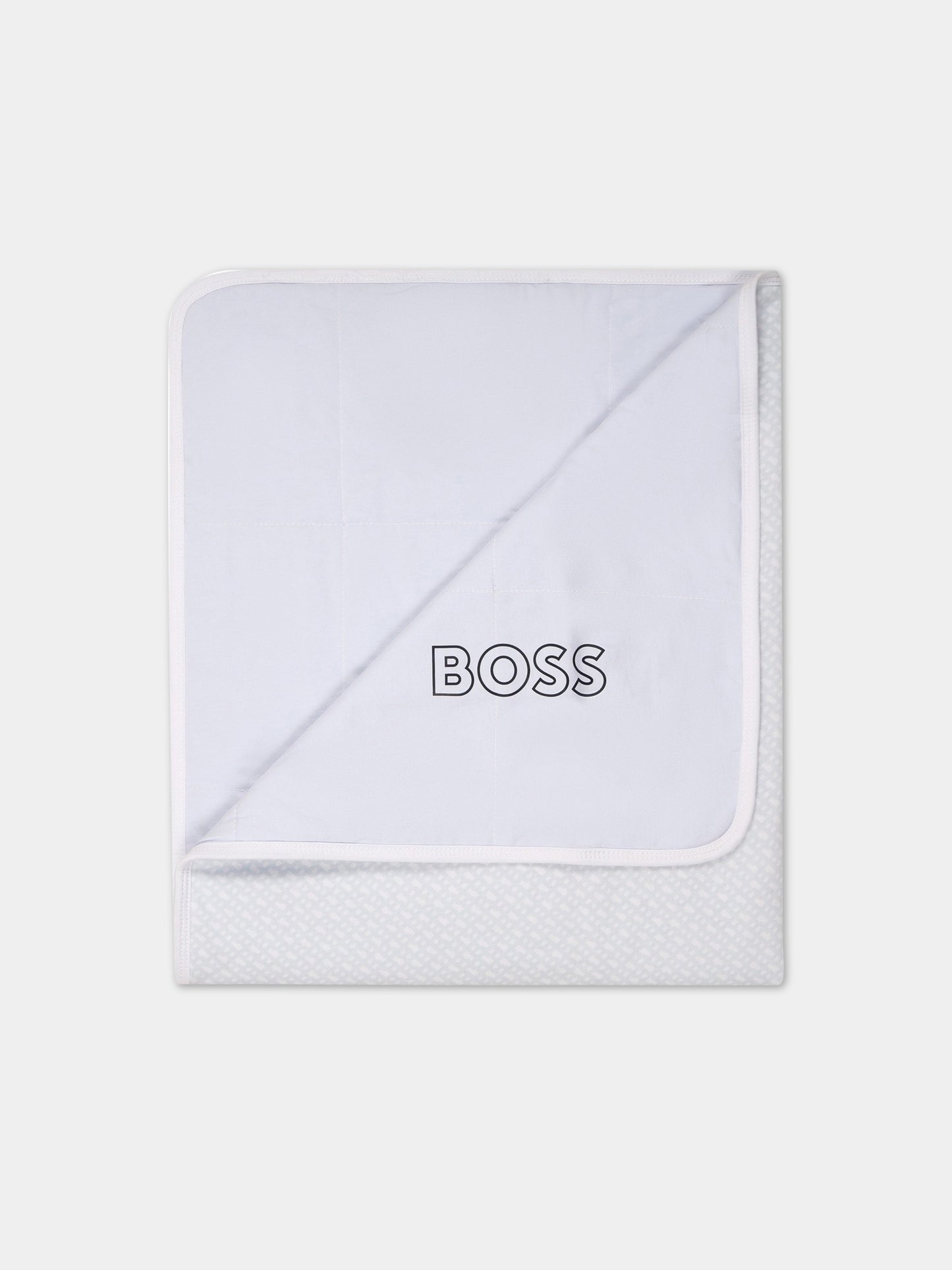 Coperta celeste per neonato con logo,Boss,J90317 771