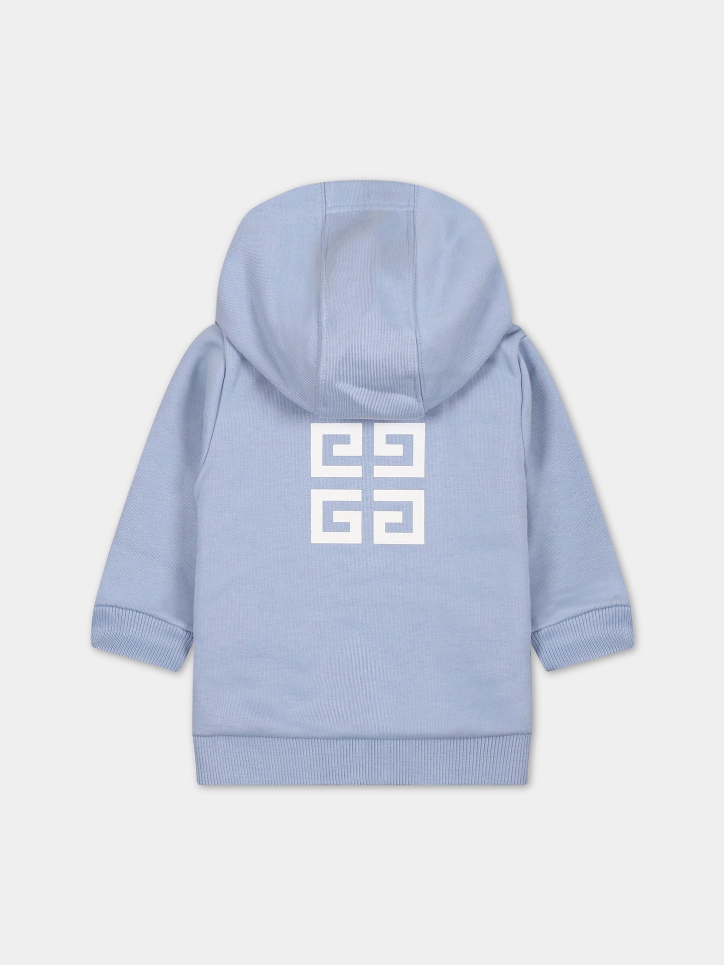 Felpa celeste per neonato con iconico logo,Givenchy Kids,H05254 790