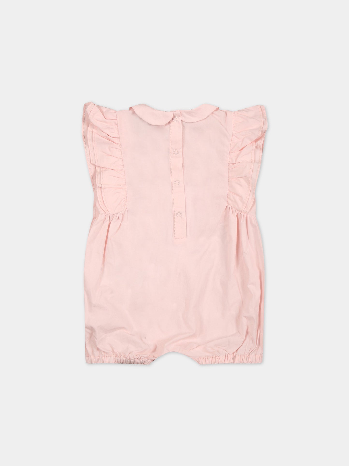 Pagliaccetto rosa per neonata con logo,Ermanno Scervino Junior,SNTU004C CA272 C001