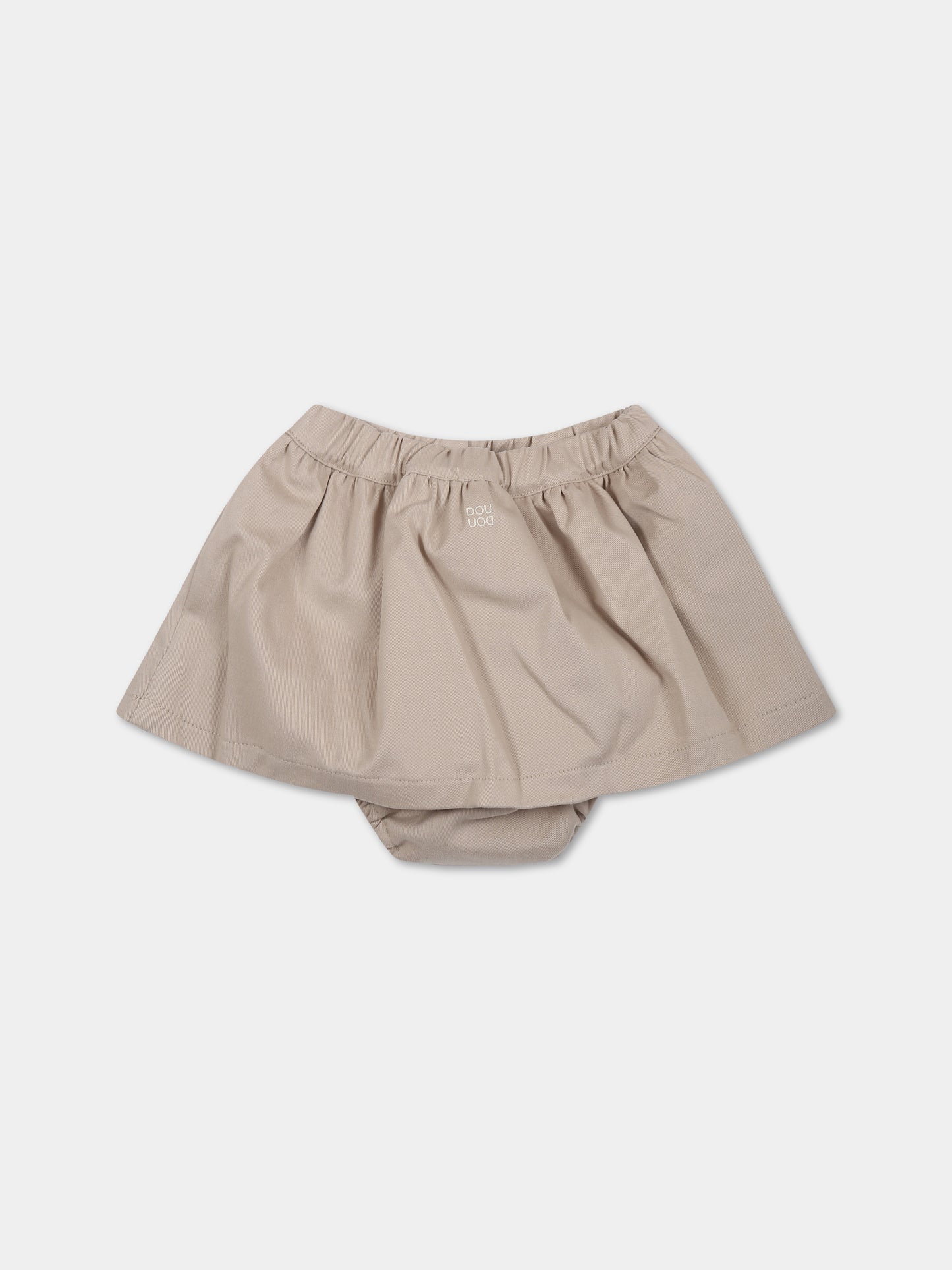 Gonna beige per neonata con logo,Douuod Kids,DS7001 G0073 114