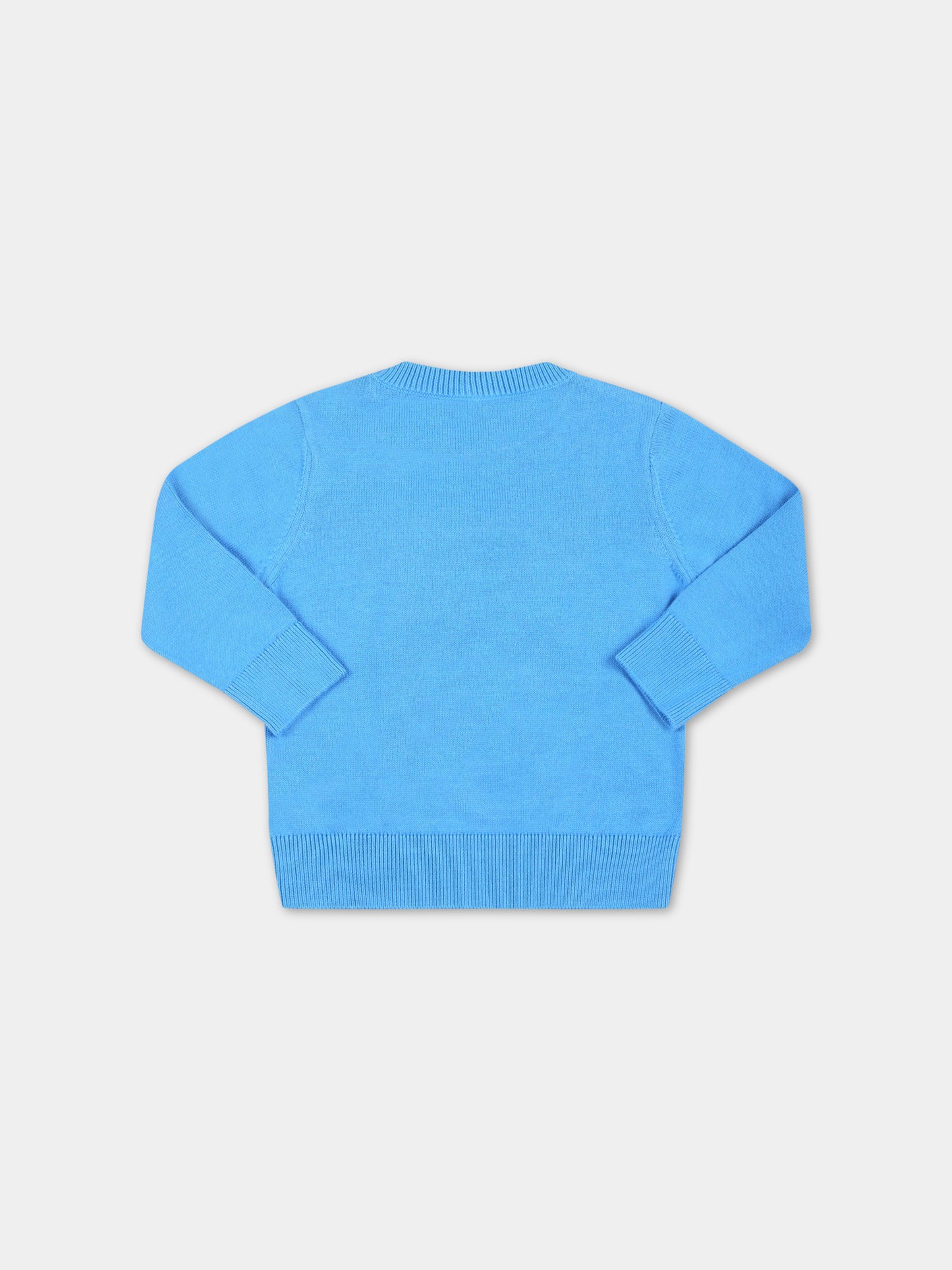 Maglione azzurro per neonato con gorilla,Stella Mccartney Kids,TS9500 Z1144 610