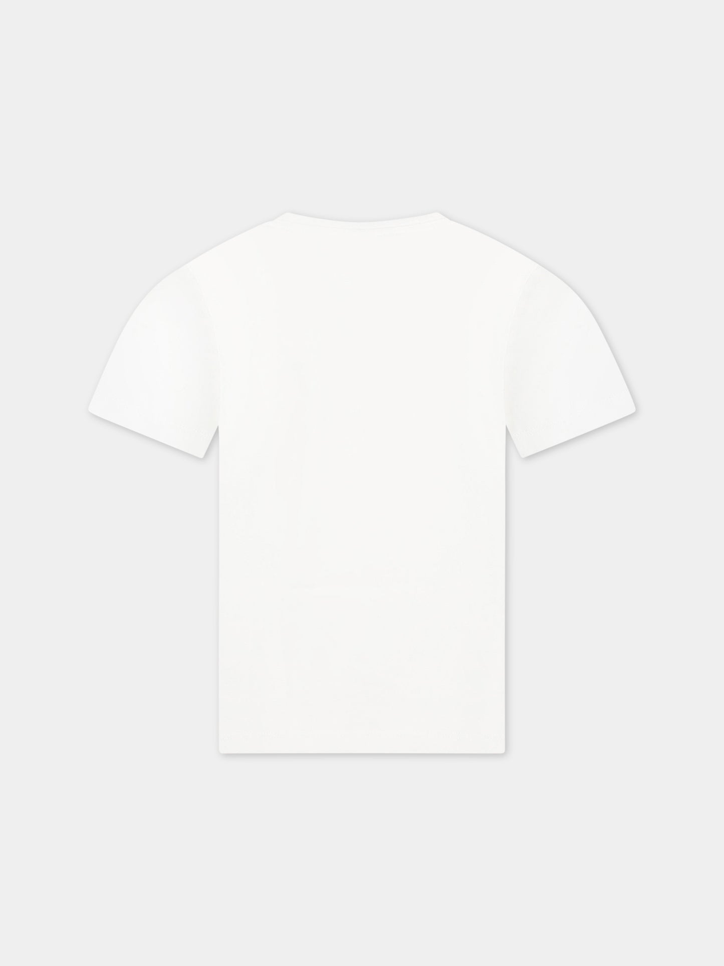 T-shirt bianca per bambina con stivali e logo,Stella Mccartney Kids,TS8D31 Z0434 101