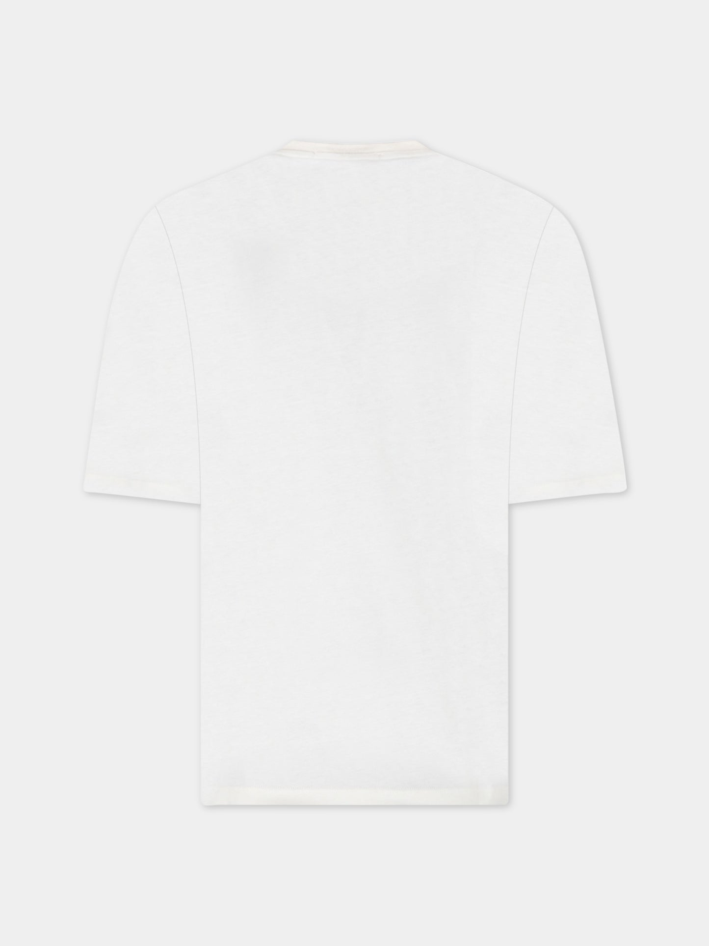 T-shirt avorio per bambini con logo nero,Msgm Kids,MS029372 013