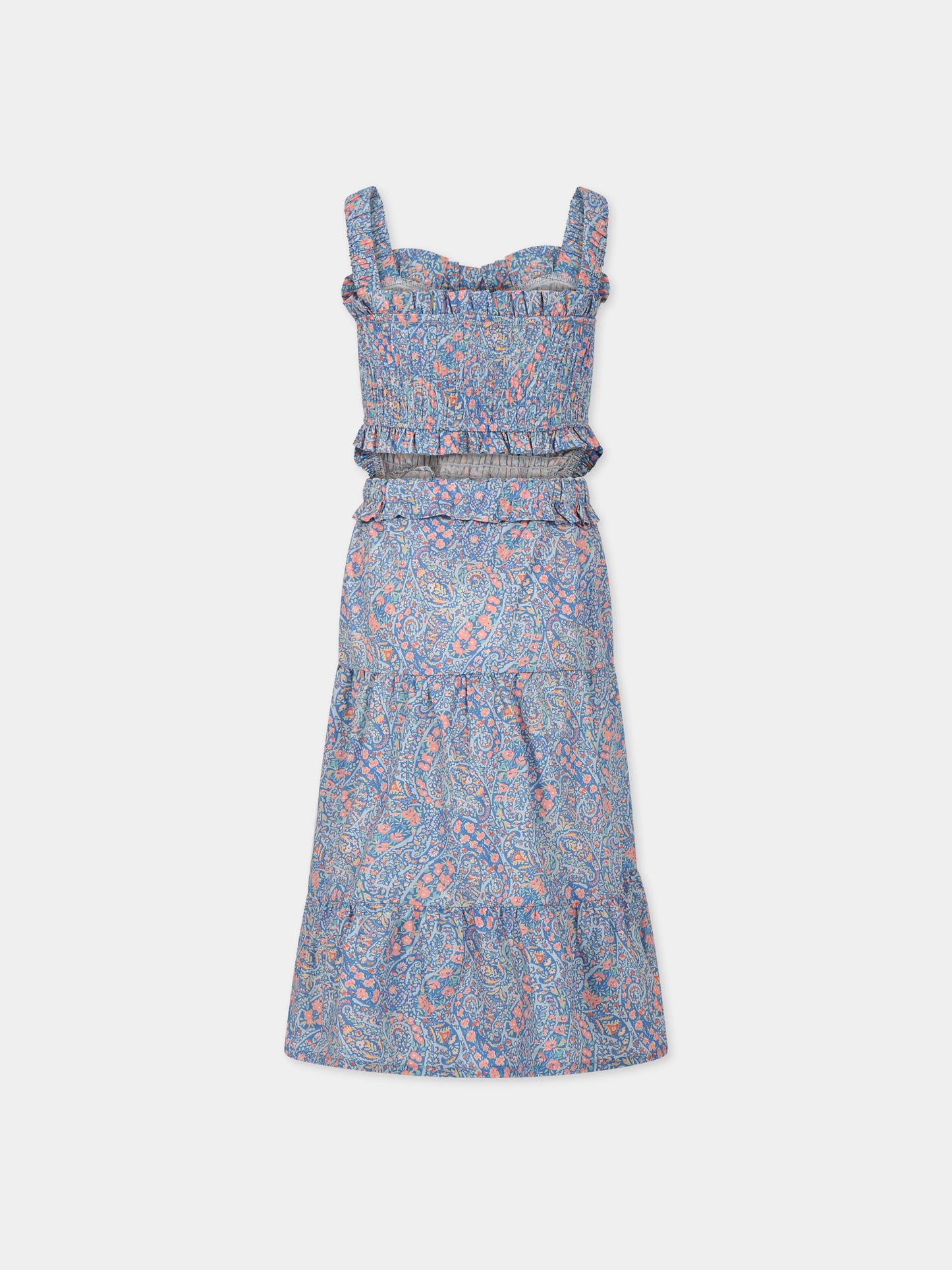 Vestito blu per bambina con stampa liberty Bourton Bloom,The New Society,S23 K WV01 ALBERTINA