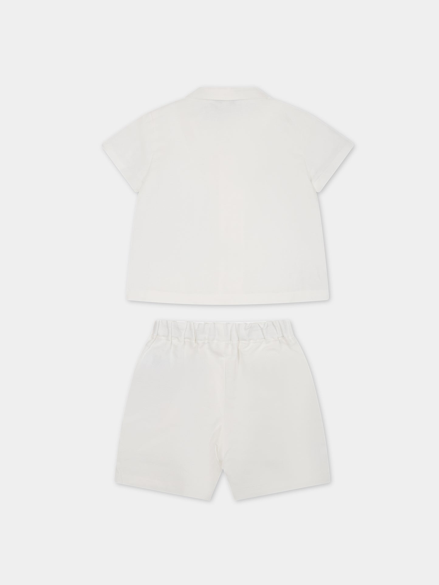 Completo bianco per neonato con iconico aquilotto,Armani Junior,3RHVJ5 4N7RZ 0101