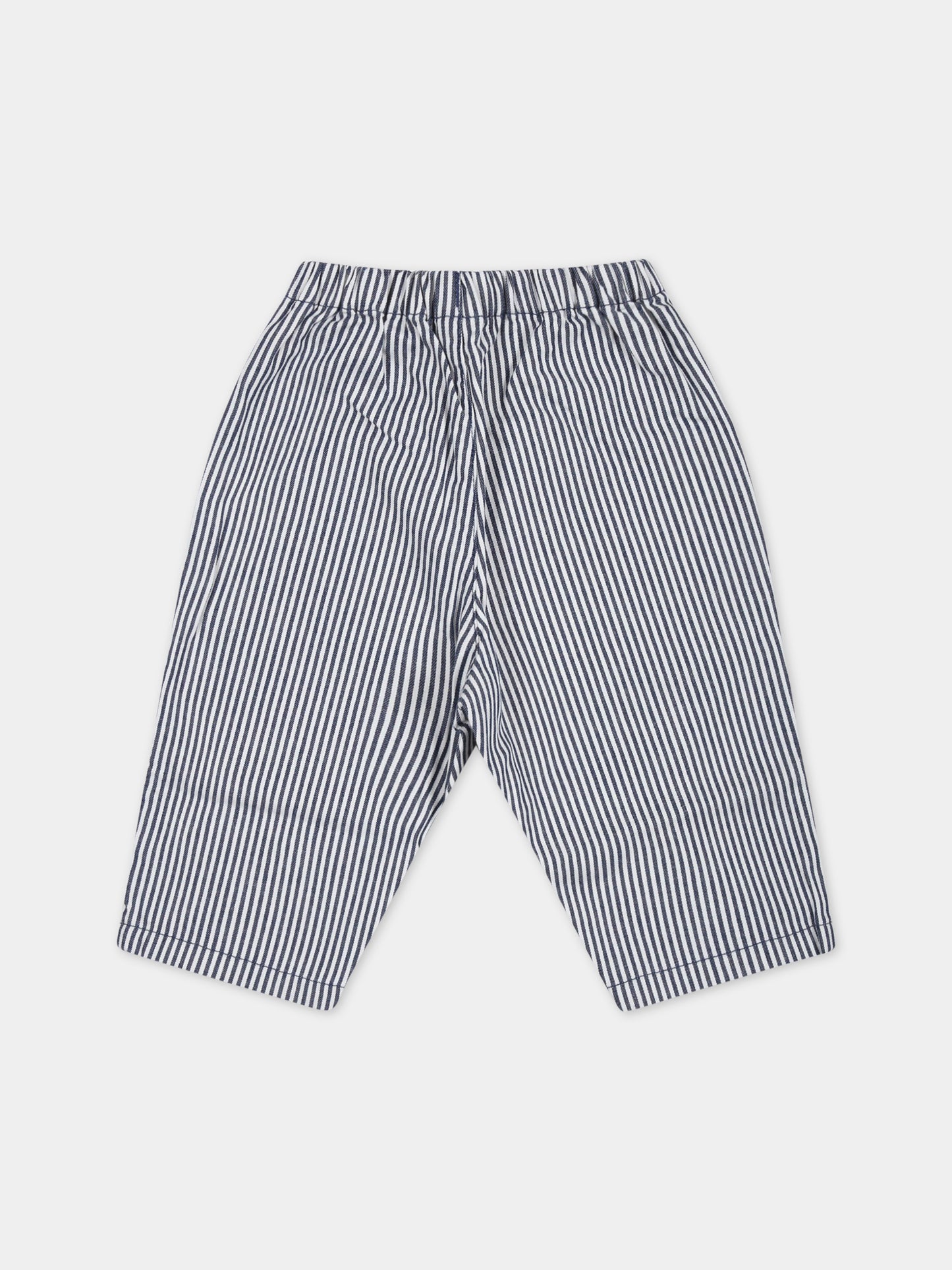 Pantaloni casual a righe blu e bianco per neonato,Petit Bateau,A077Y MEDIEVAL/MARSHMALLOW