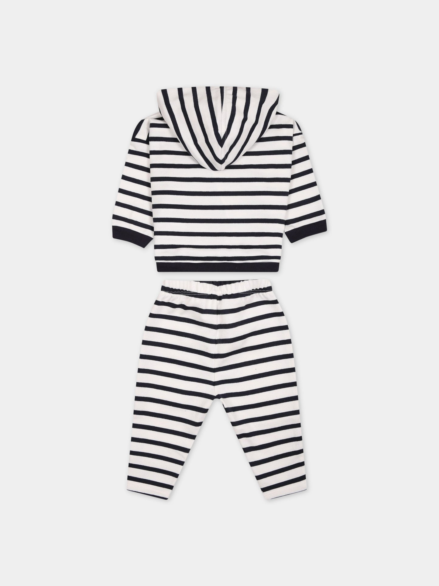 Completo multicolor per neonato con logo,Petit Bateau,A077U MARSHMALLOW/SMOKING