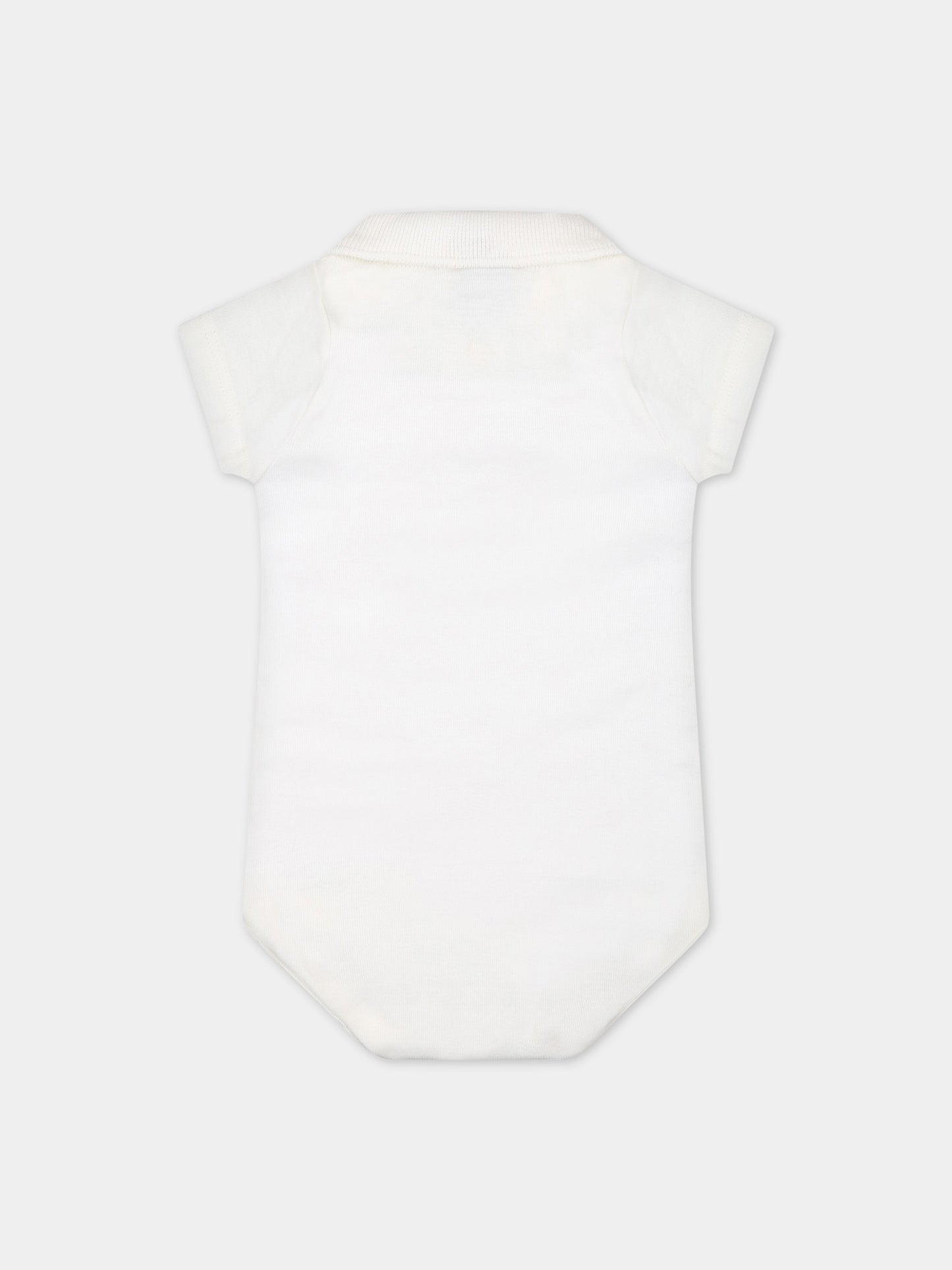 Body avorio per neonati con logo,Petit Bateau,A05RK MARSHMALLOW