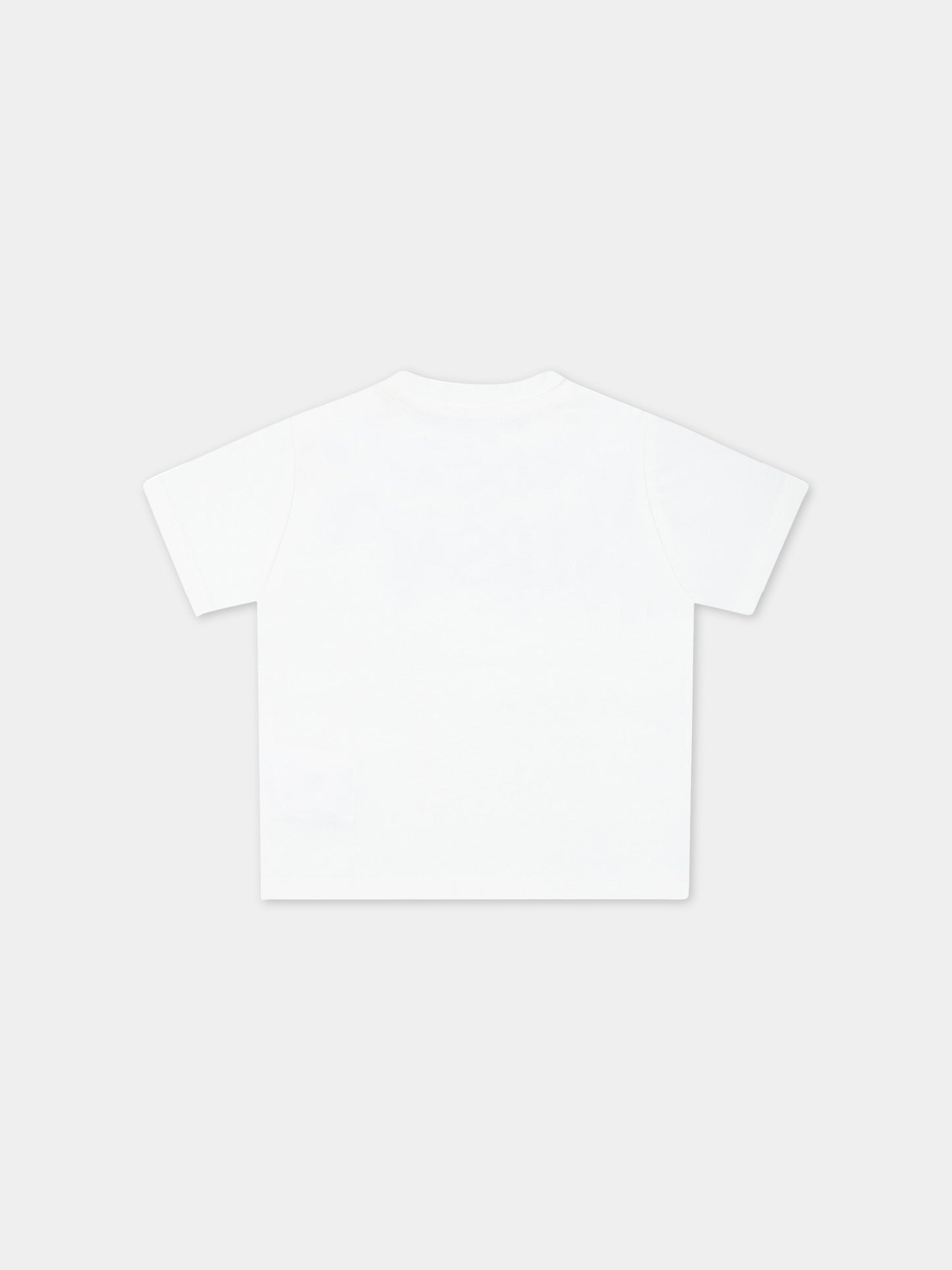 T-shirt bianca per neonato con logo nero,Versace,1000102 1A06516 6W790