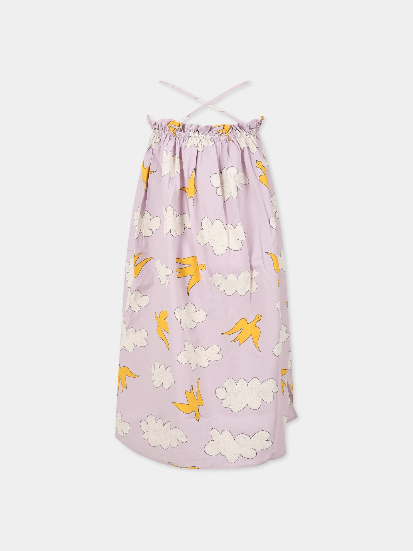 Vestito viola per bambina con nuvole e logo,The Animals Observatory,S23037 141 BC